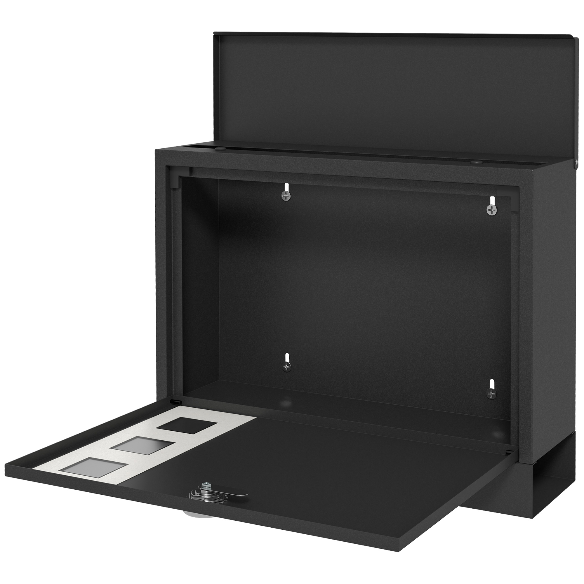 Briefkasten Metallbriefkasten, modern, abschließbar, 36,5 x 11,5 x 29 cm, Schwarz Briefkasten Metallbriefkasten, modern, abschließbar, 36,5 x 11,5 x 29 cm, Schwarz