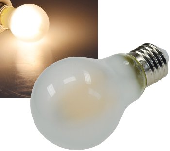 LED Glühlampe E27 "Filament G60m" matt, 3000k, 640lm, 230V / 8W, warmweiß