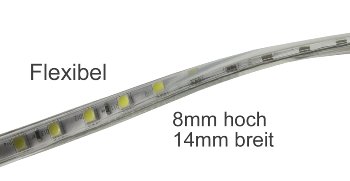 LED-Stripe "Ultra-Bright" 230V, 10m, 600 Lumen/Meter, warmweiß