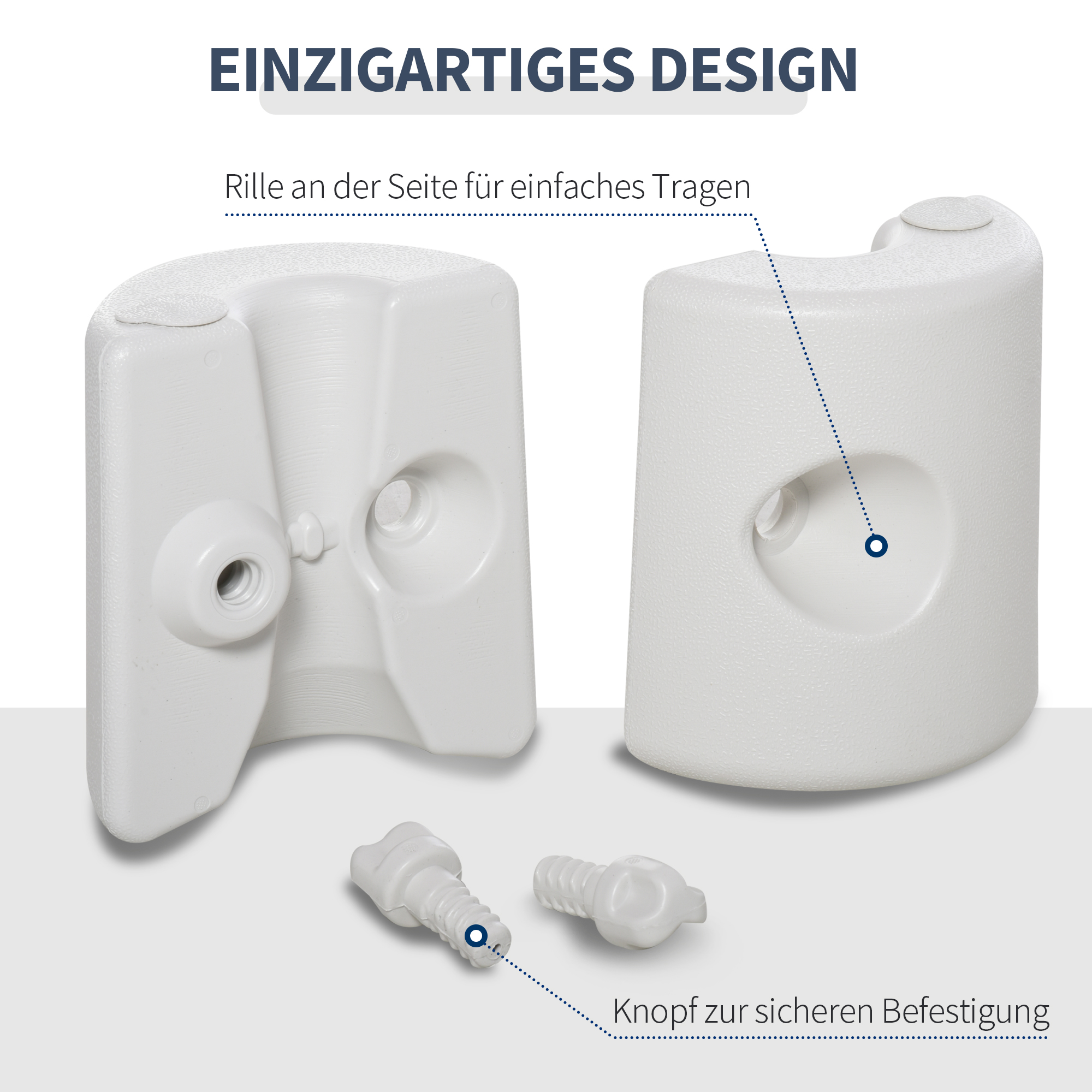 4 x Gewichte Pavillon Standfuß Standsicherung Partyzelt Befüllung mit Wasser/Sand PE ?24xH25cm