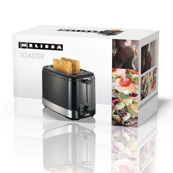 Hochkant-Toaster 2 Scheiben 800W schwarz/Edelstahl