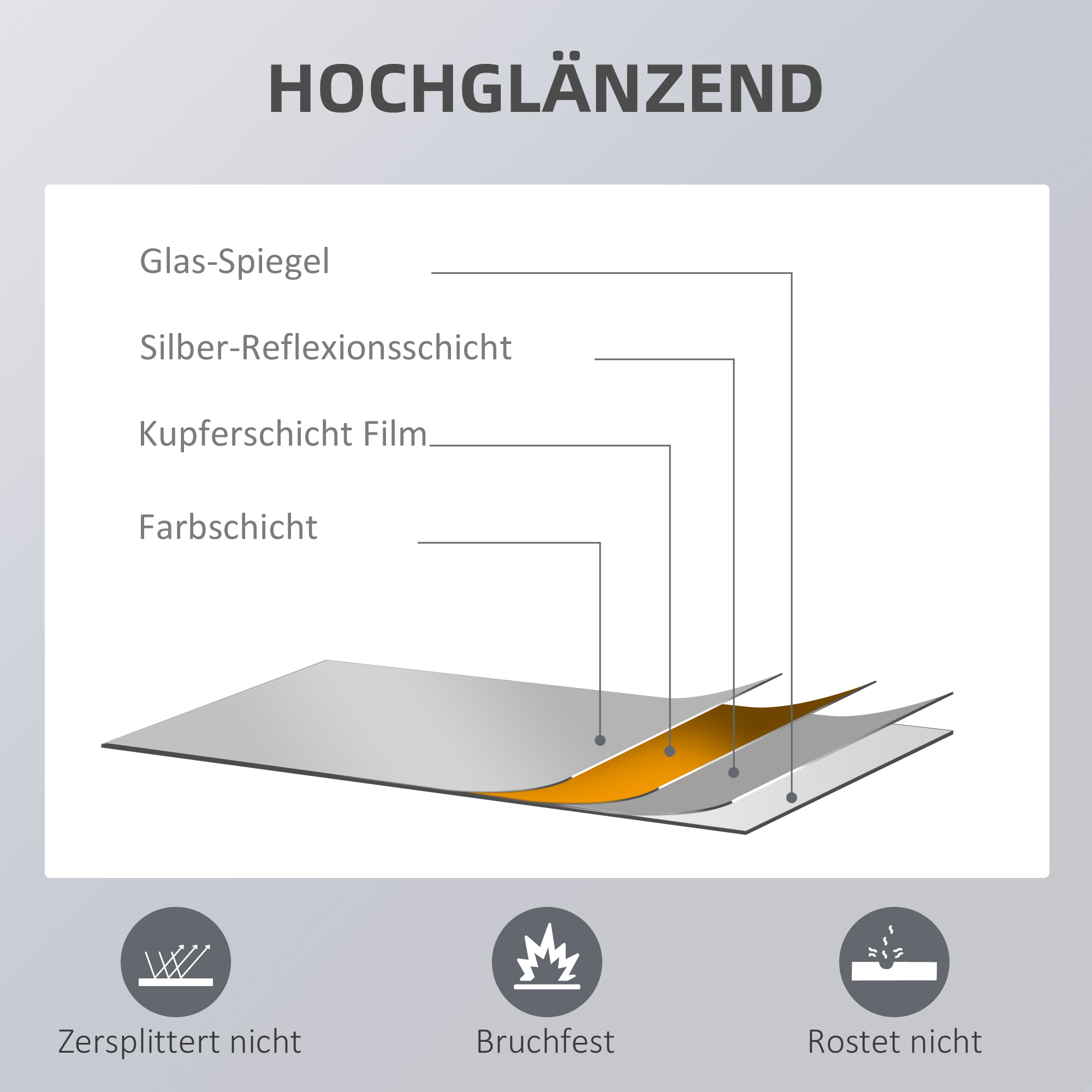 Wandspiegel, hoch, Kiefernholzrahmen, 45L x 125H x 4,8T cm