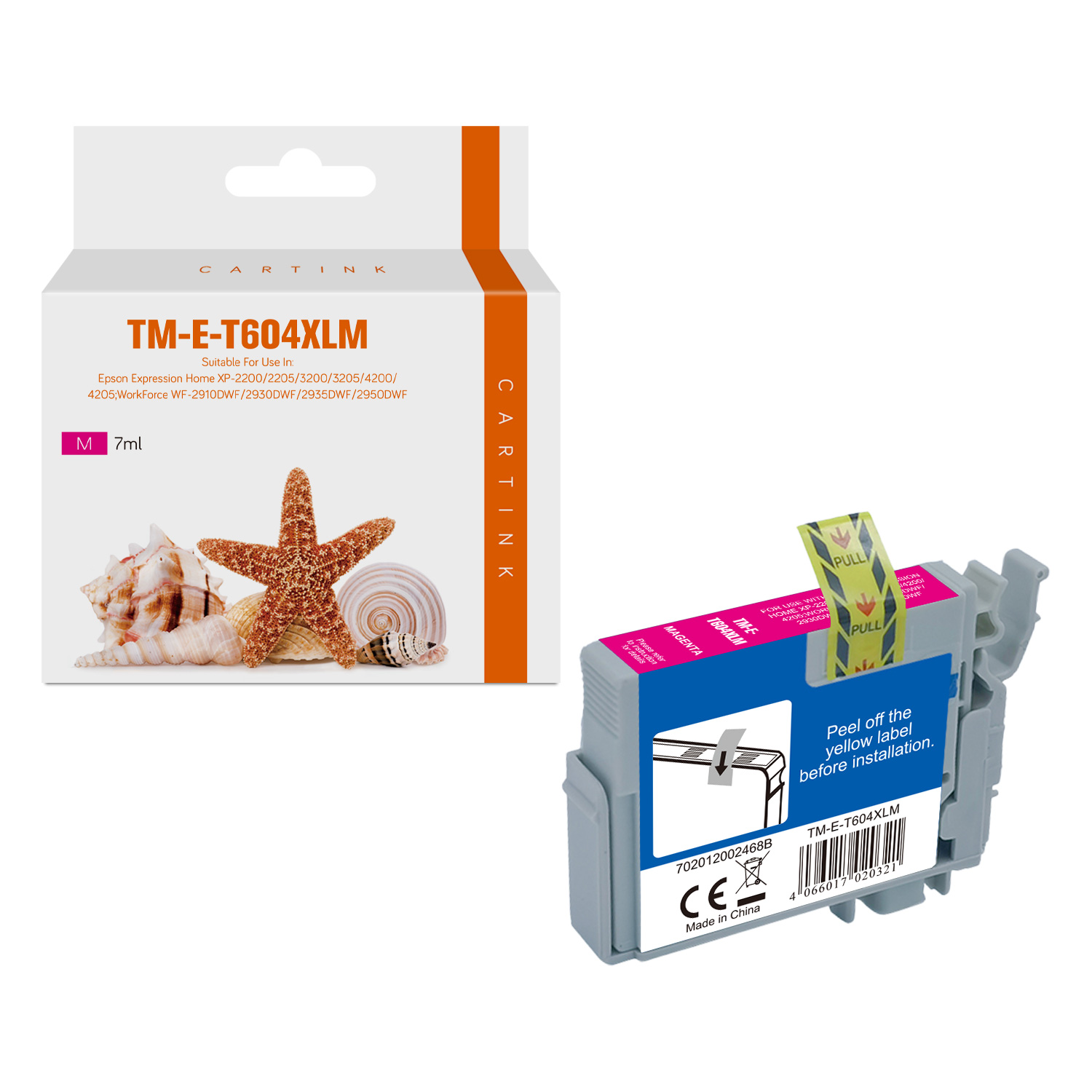 T604XLM alternativ Seestern Tinte Magenta für Epson / C13T10H34010 / 7ml / 400 Seiten T604XLM alternativ Seestern Tinte Magenta für Epson / C13T10H34010 / 7ml / 400 Seiten