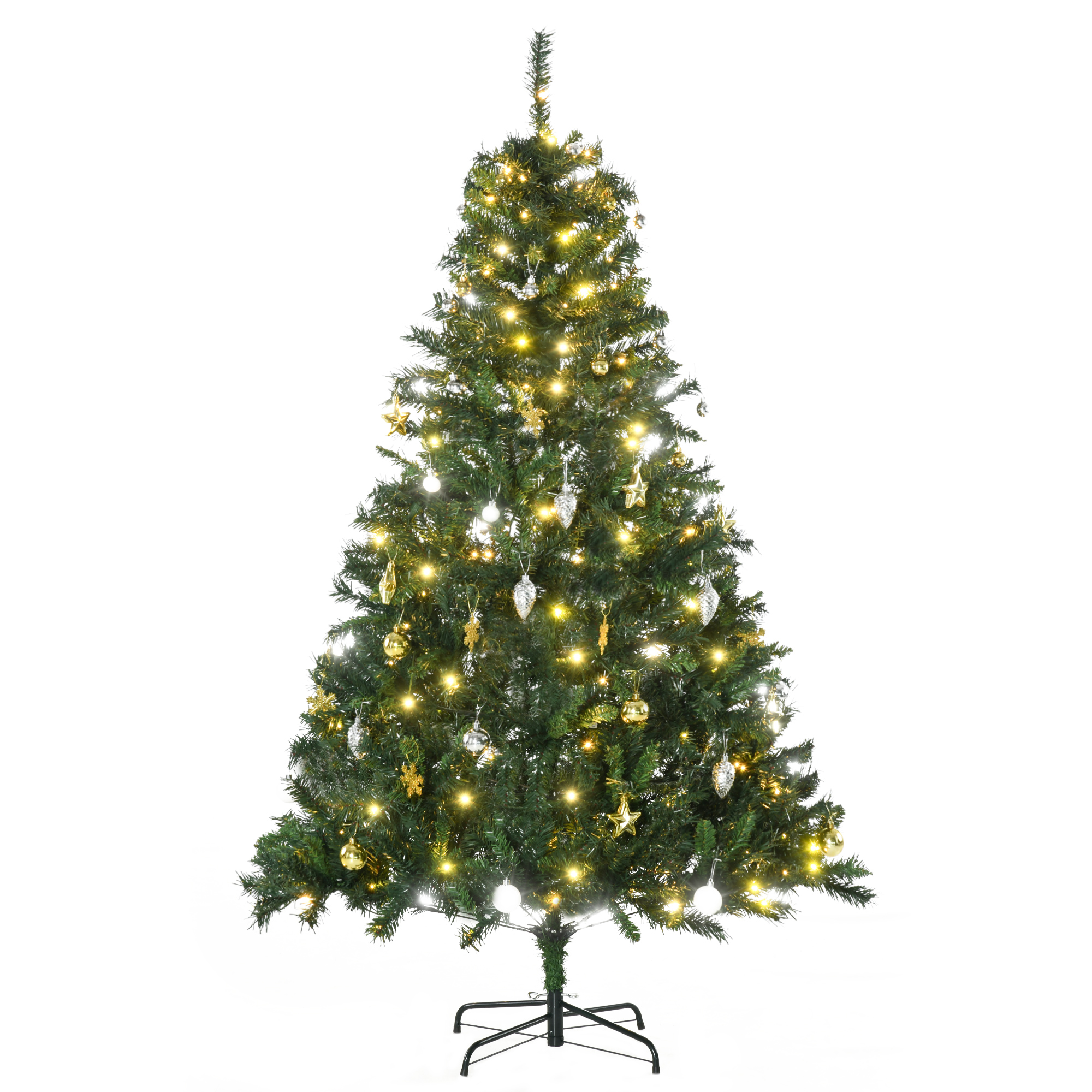 Künstlicher Weihnachtsbaum 180 cm künstlich Tannenbaum mit LED Beleuchtung, Kugeln, Christbaum mit 745 Spitzen, Weihnachtsdeko inkl, Metallständer für Drinnen Weihnachtsbaum 180 cm künstlich Tannenbaum mit LED Beleuchtung, Kugeln, Christbaum mit 745 Spitzen, Weihnachtsdeko inkl, Metallständer für Drinnen