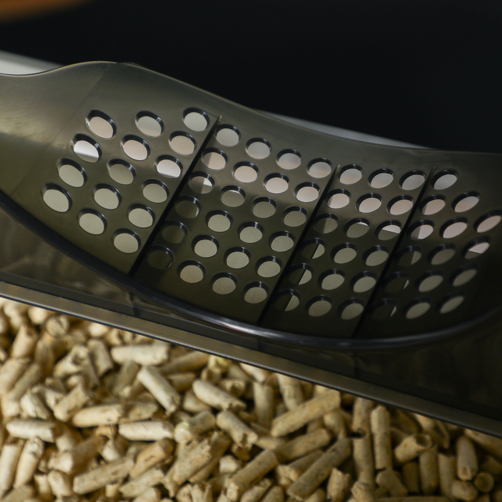 Katzentoilette im niedlichen Design, 1 Siebvorleger, 1 Streuschaufel, herausnehmbare Bodenwanne, Grau