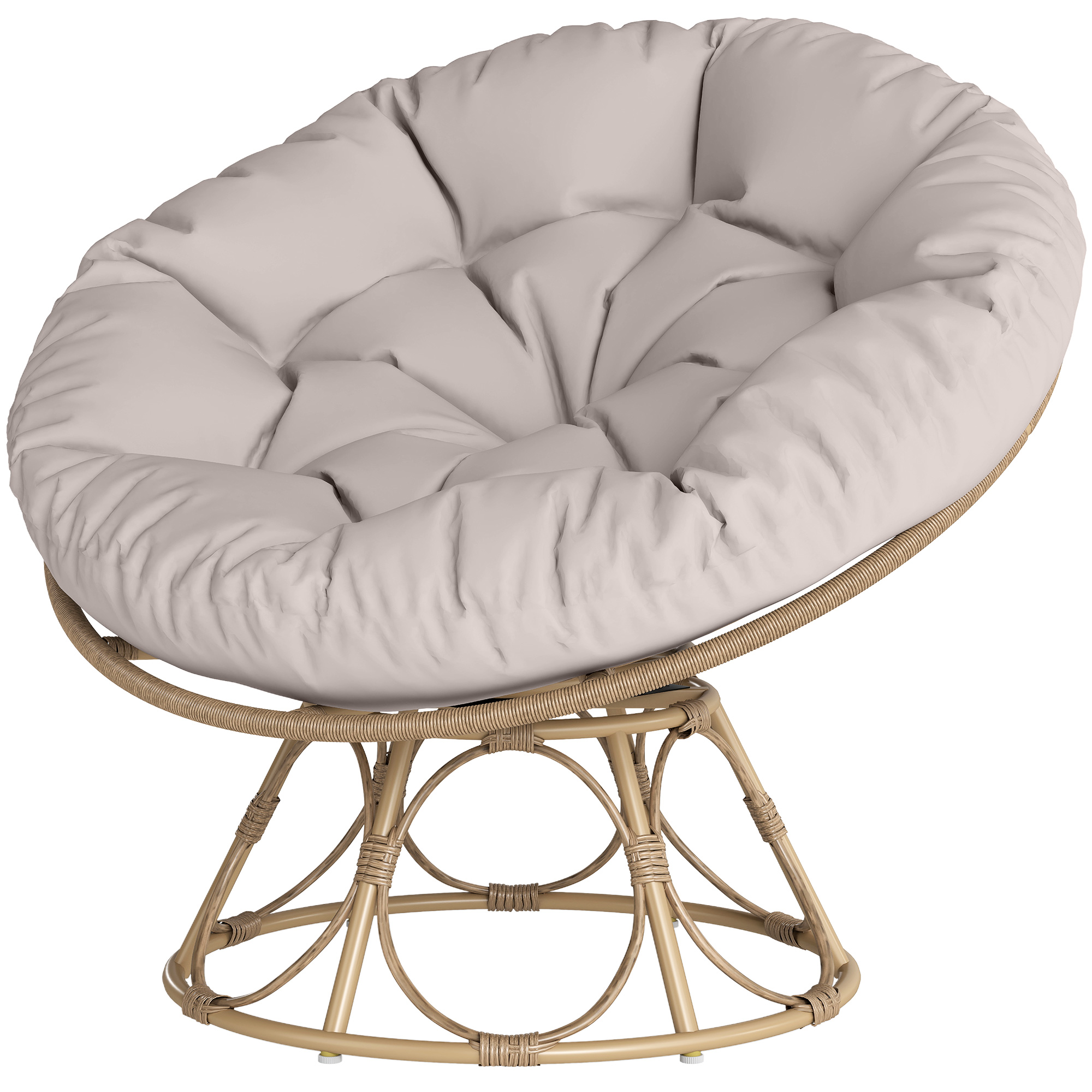 Papasansessel Rattan 360° drehbar Korbsessel mit Sitzkissen runder Outdoor Papasansessel Rattan 360° drehbar Korbsessel mit Sitzkissen runder Outdoor