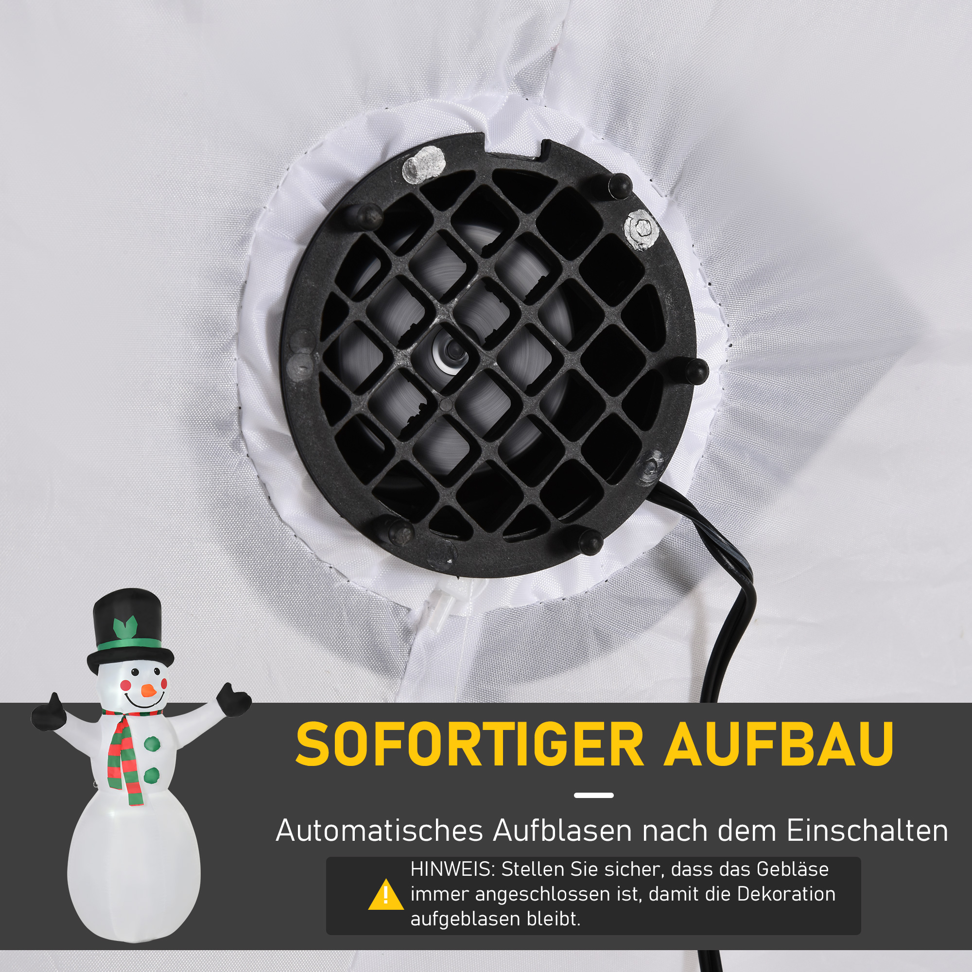 Schneemann Weihnachtsdekoration Weihnachtsdeko, inkl. Gebläse, bunte LED´s, selbstaufblasend 1, m, Mehrfarbig