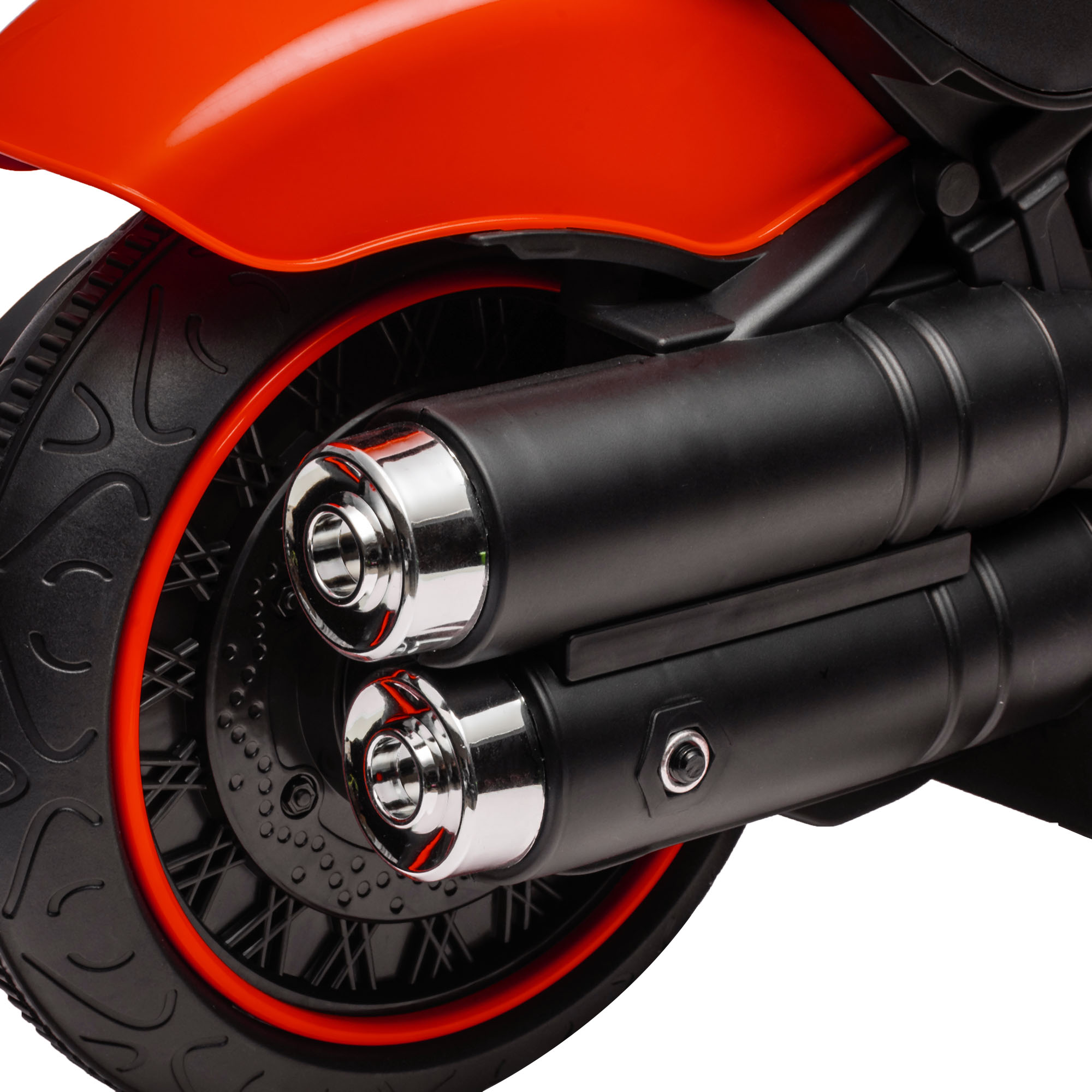 Elektro-Kindermotorrad mit Scheinwerfer, abnehmbare Stützräder, 76x42x57 cm, Rot/Schwarz