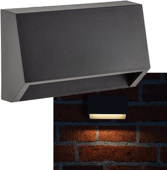 LED Wandleuchte "KWL-98", Anthrazit, IP65, 1,5W, 110Lm, Kunststoff, warmweiß