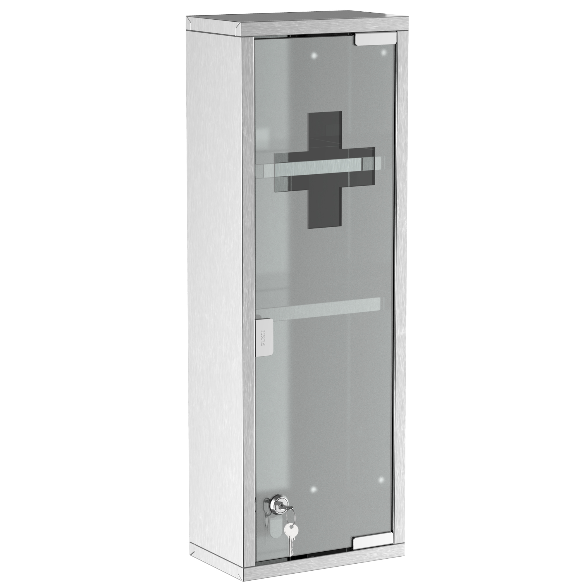 Medizinschrank aus Edelstahl und gehärtete Glastür Arzneischrank zur Medikamenten-Aufbewahrung, Abschließbar Medikamentenschrank mit 3 Fächern, Erste Hilfe Schrank, 20 x 12 x 58 cm, Silber Medizinschrank aus Edelstahl und gehärtete Glastür Arzneischrank zur Medikamenten-Aufbewahrung, Abschließbar Medikamentenschrank mit 3 Fächern, Erste Hilfe Schrank, 20 x 12 x 58 cm, Silber