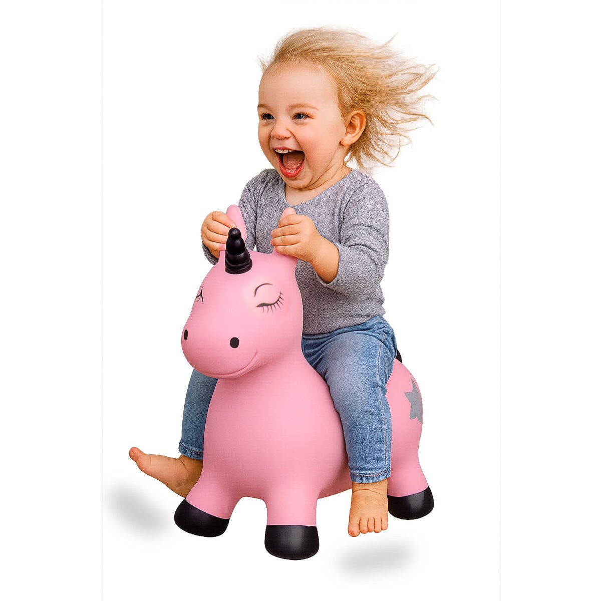 Hüpftier Einhorn HoppyDoo pink mit Pumpe Hüpftier Einhorn HoppyDoo pink mit Pumpe