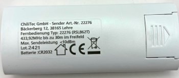 Fernbedienung für "Pilota Casa", 433,92MHz, 12 Kanäle, Tasten EIN / AUS