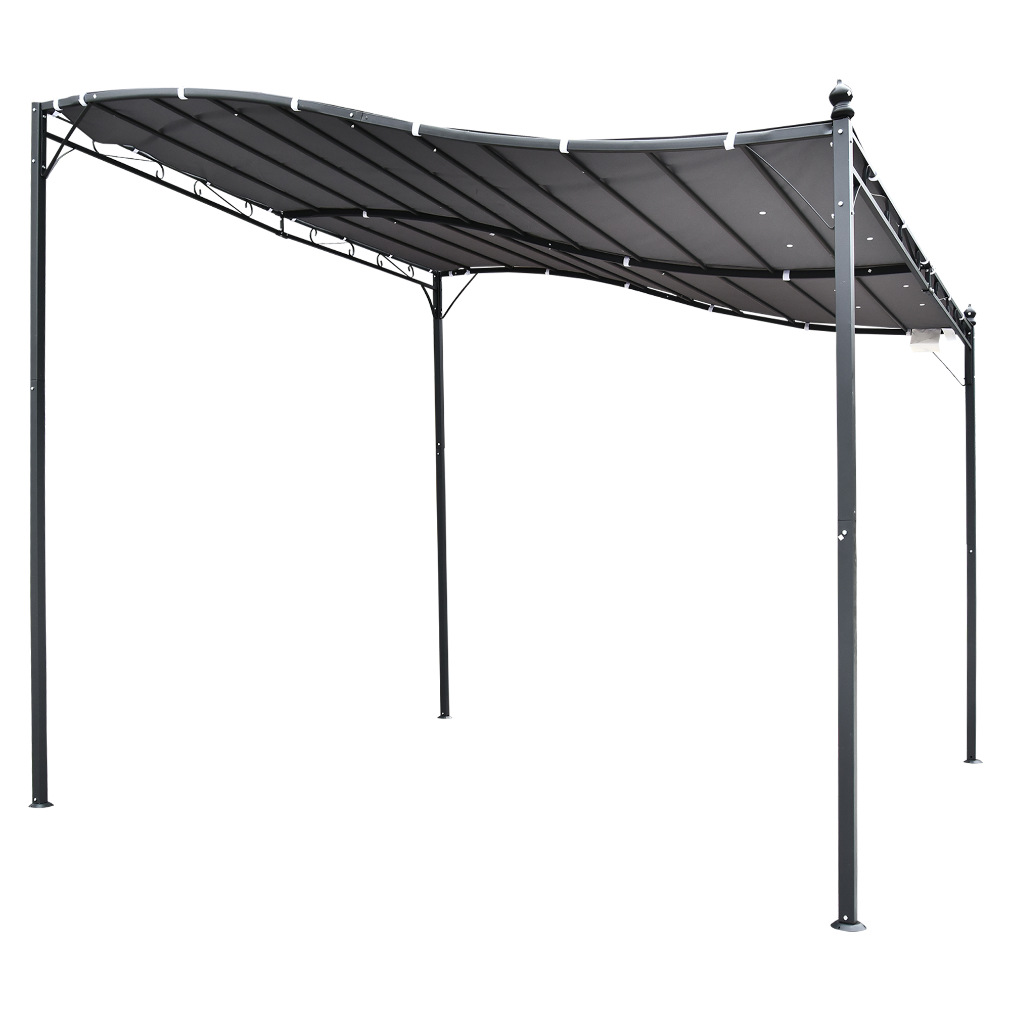 Pergola Gartenpavillon Pavillon Überdachung Zelt Metall Grau 297x297cm