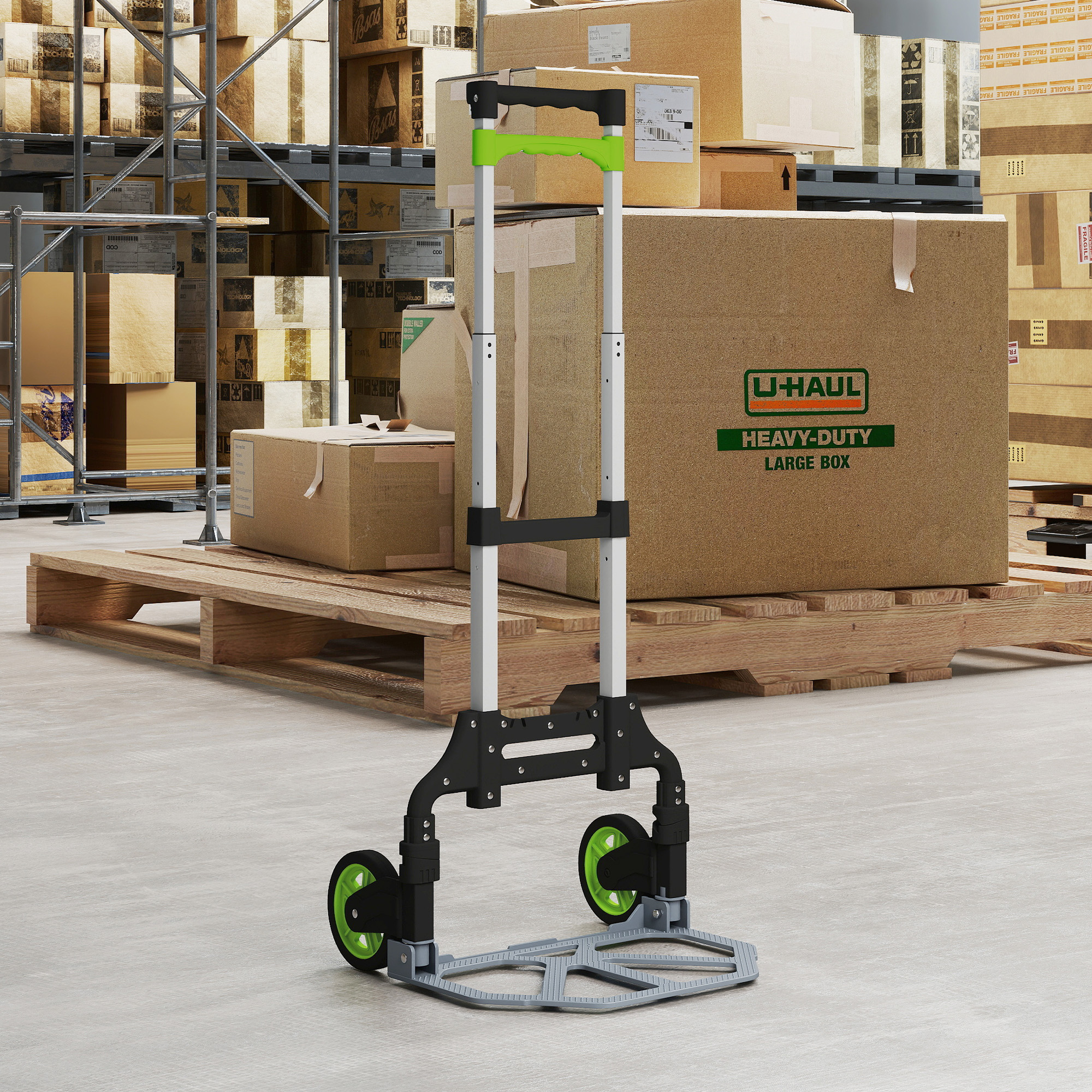 Sackkarre klappbar Aluminium Transportkarre mit Teleskopgriff Höhenverstellbar 100 cm