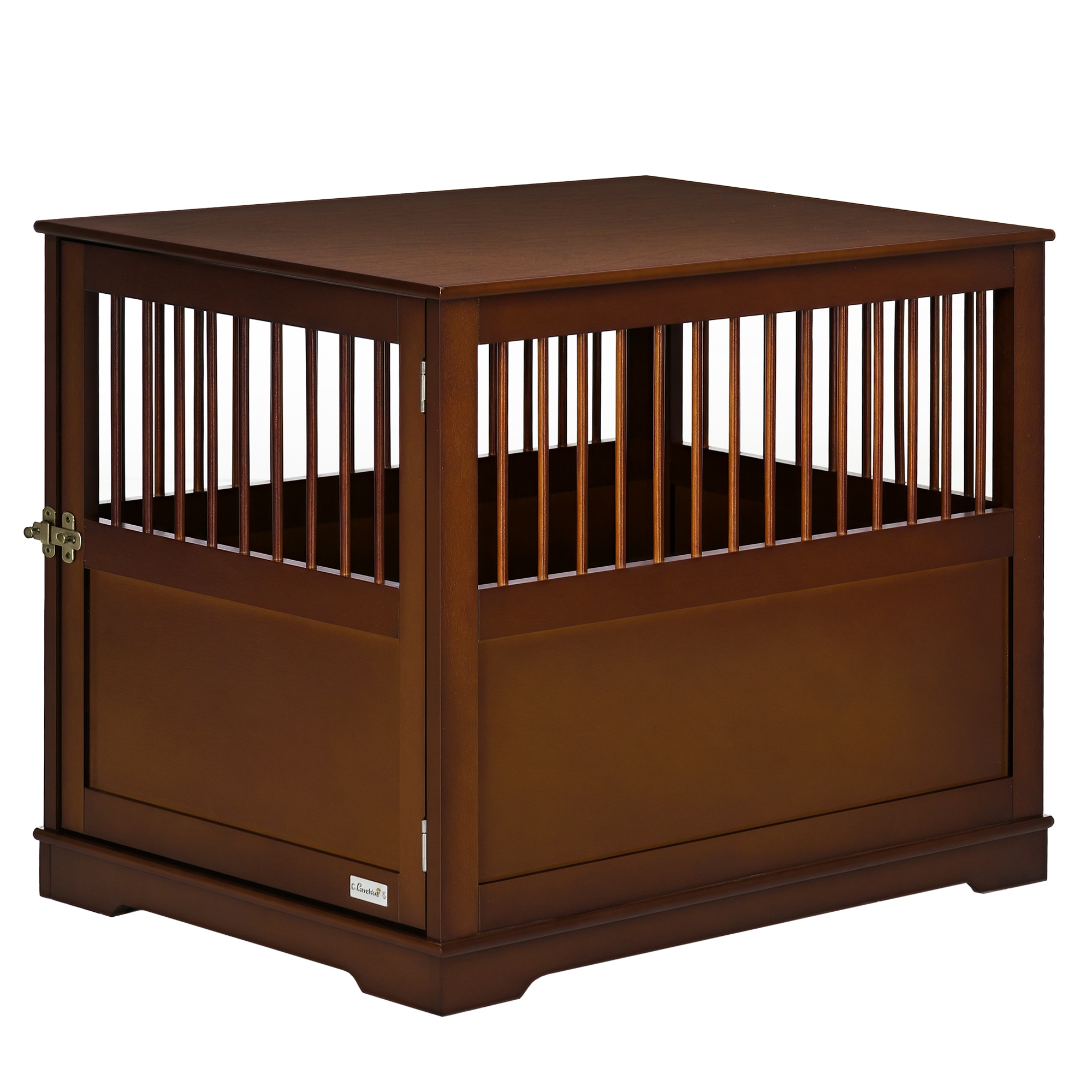 Hundekäfig inkl. Verriegelung, erhöhter Stand, Transportbox, 80,5 cm x 59,5 cm x 67,5 cm, Braun