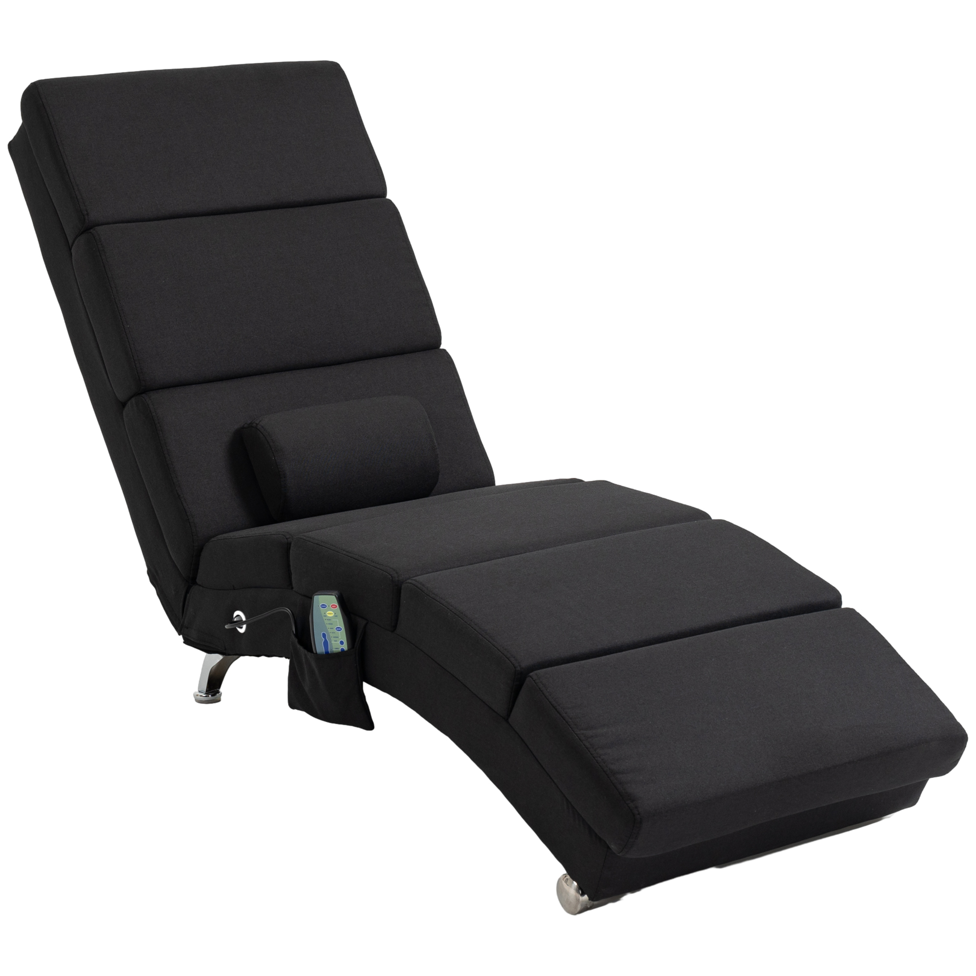 Massagesessel, Relaxsessel, Liegesessel mit 8 Vibrationspunkten, 5 Modi, 56 x 168 x 84 cm, Schwarz