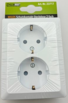 MILOS Schutzkontakt-Steckdose 2-fach / 250V~/ 16A, 1x UP, weiß matt