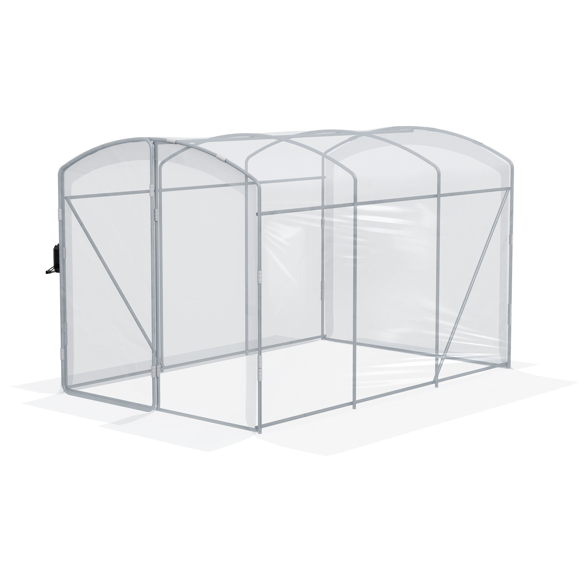 Tunnel-Gewächshaus, begehbar, transparente Folie, verzinkter Stahlrahmen, 3 x 2 x 2m