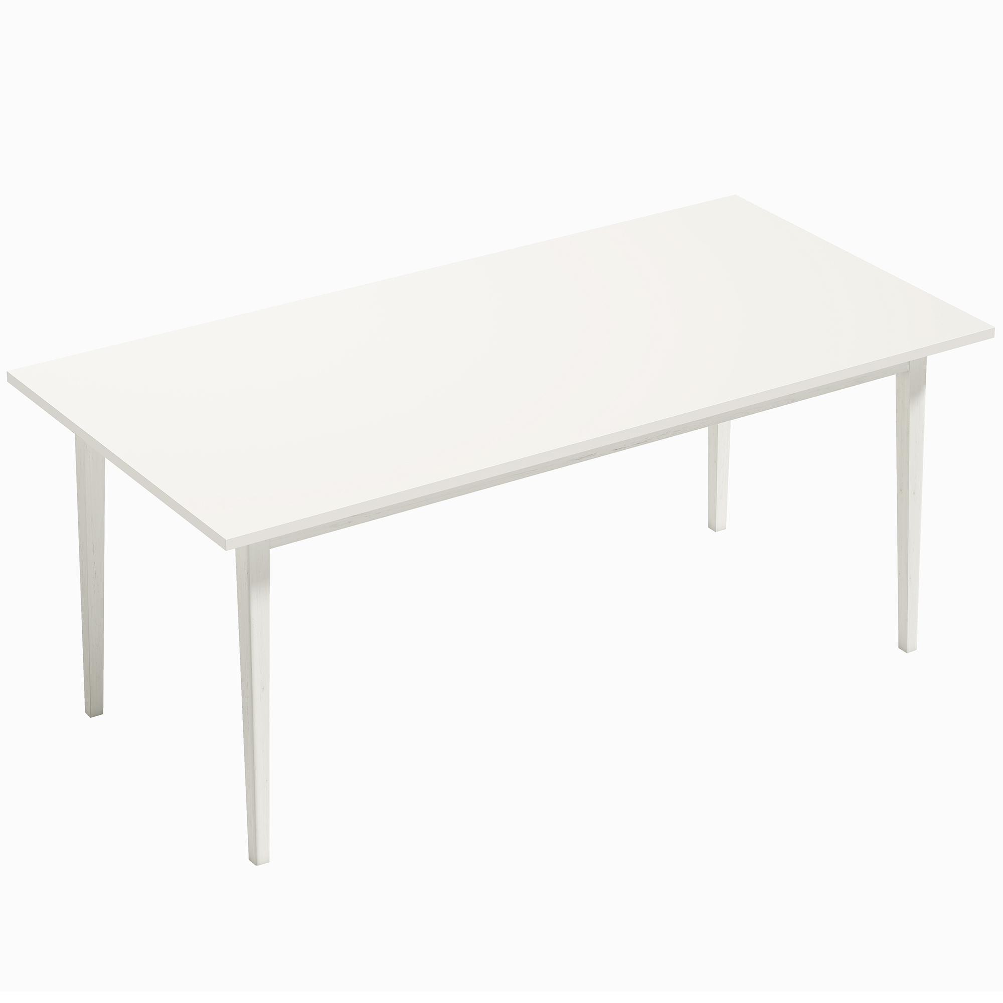 Esstisch für 8 Personen, Moderner Küchentisch mit Massivholzbeinen, 180 cm, Creme