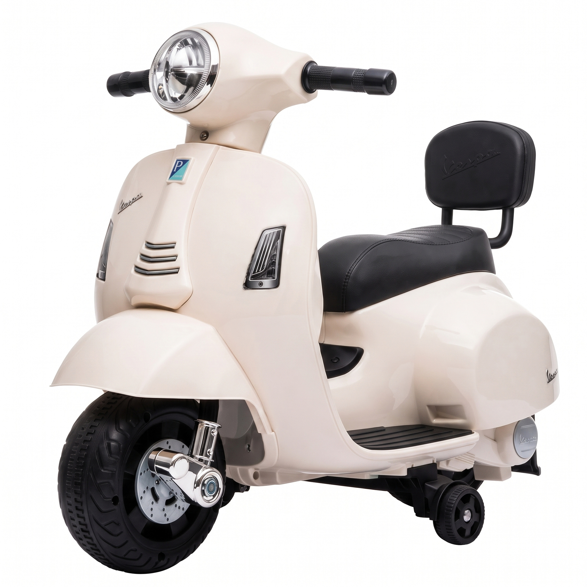 Elektro Motorrad Kinder Mini Vespa GTS 6V Elektromotorrad mit Lithium-Akku Ergonomischer Sitz Rückenlehne 1,5-3 Jahren