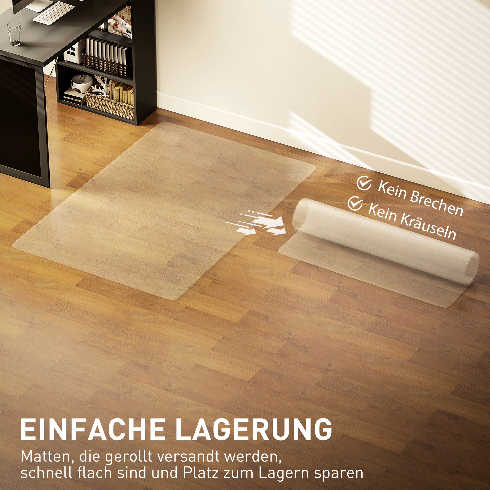 Bodenschutzmatte, rutschfest, 1,5mm dick, 100 x 150 cm, Transparent