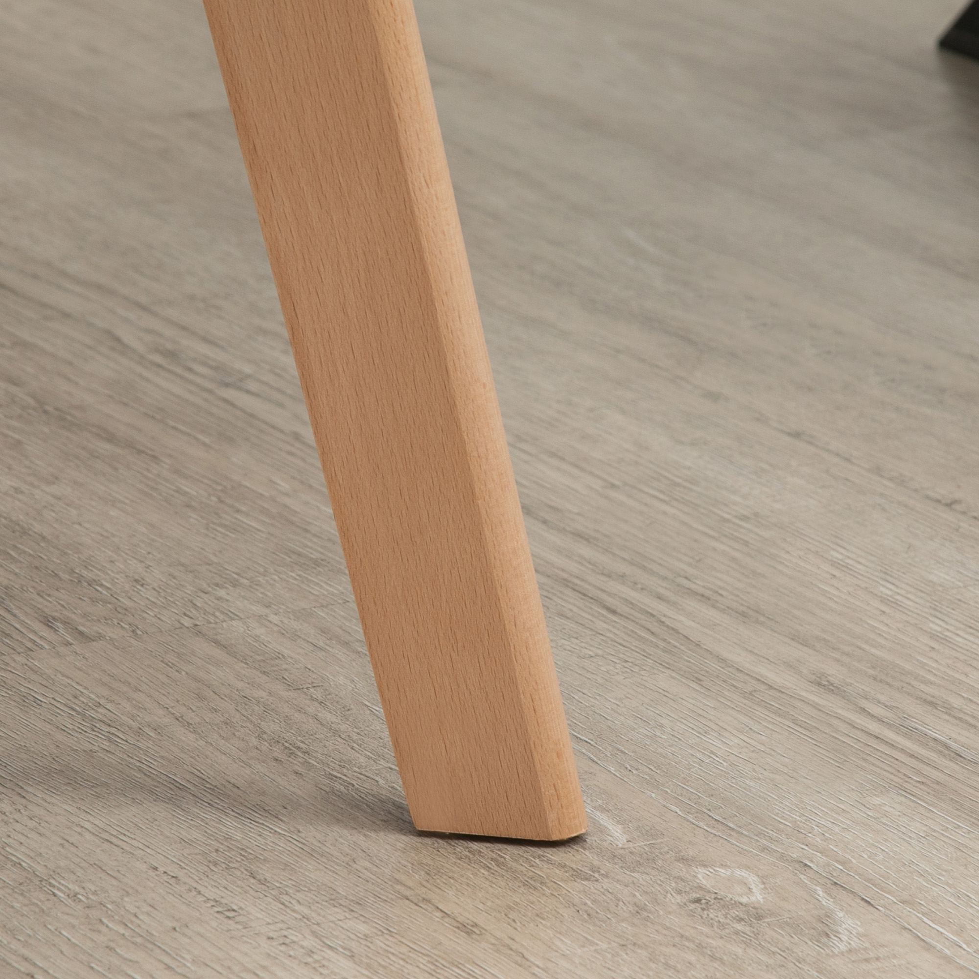 2er-Set Stühle, Esszimmerstühle, Samtoptik, Holzbeine, 54 cm x 57 cm x 80 cm, Grau + Natur