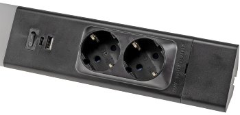 LED Unterbauleuchte "Arusha" schwarz, USB A+C PD, 60cm, Licht neutralweiß