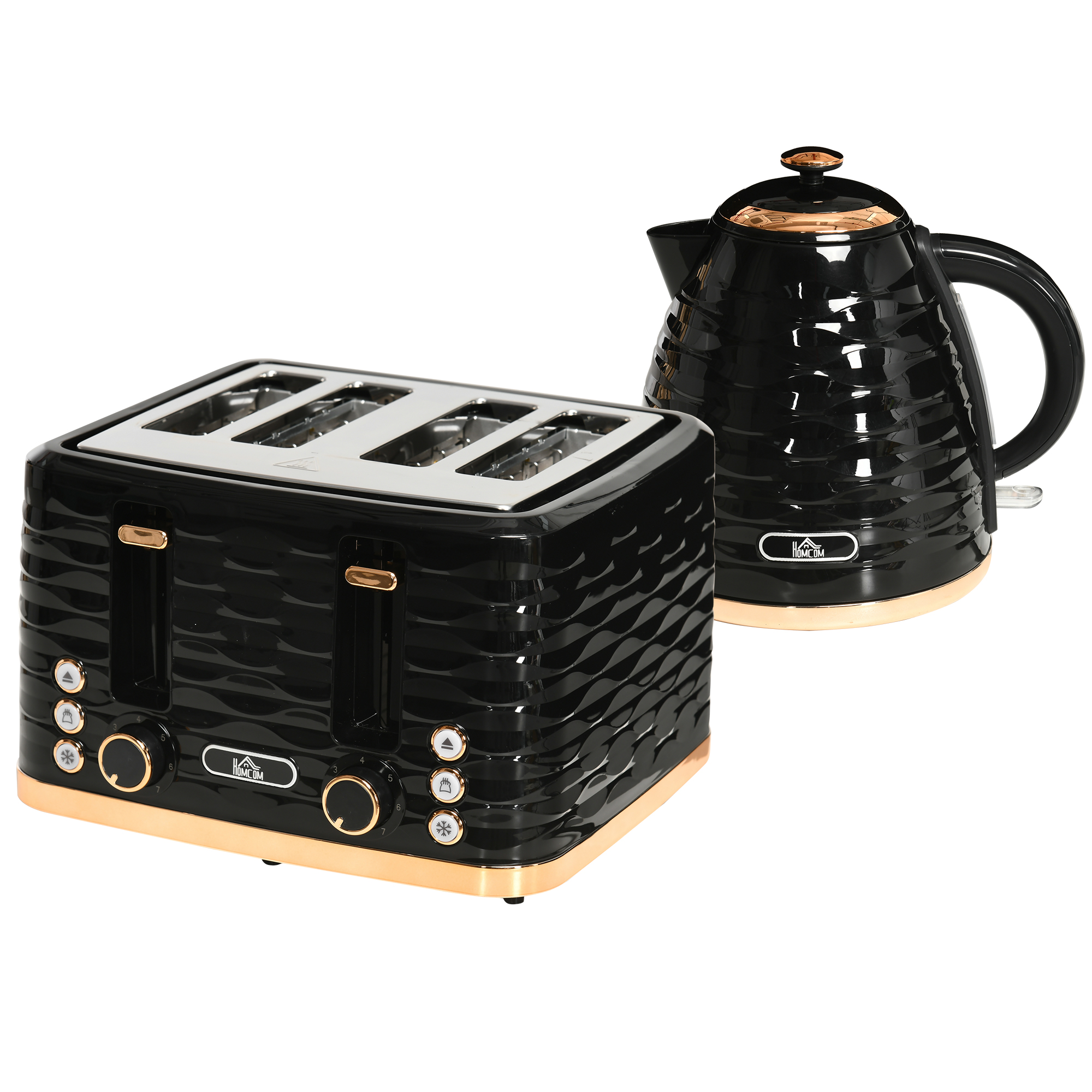2-in-1 Toaster und Wasserkocher Set, 7 Bräunungsstufen, Auftau- und Aufwärmfunktion, Grau 2-in-1 Toaster und Wasserkocher Set, 7 Bräunungsstufen, Auftau- und Aufwärmfunktion, Grau