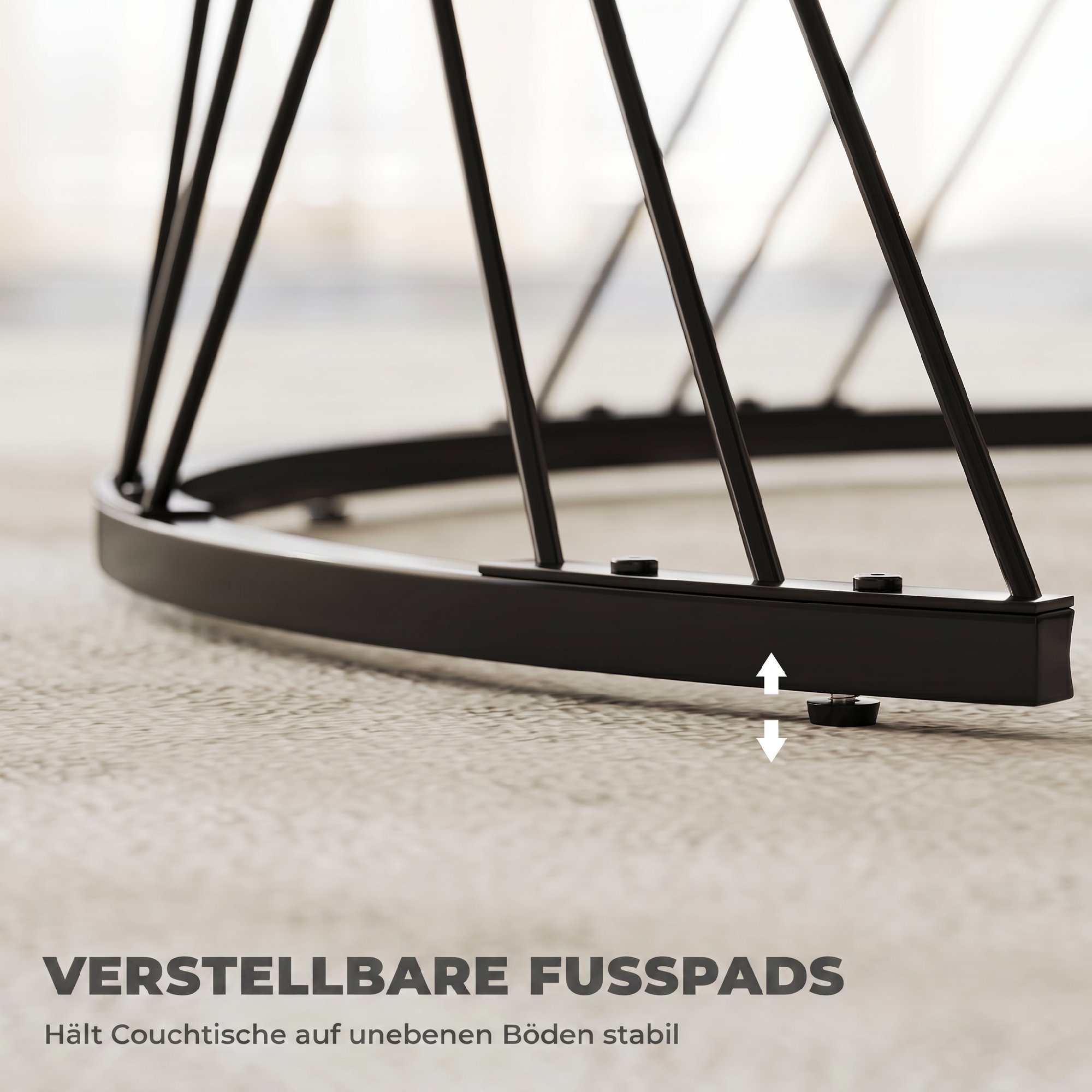 Couchtische im 2er-Set, Marmoroptik, Spanplatte, Metall, runde Kaffeetische für Wohnzimmer, ineinanderstellbar Grau+Weiß
