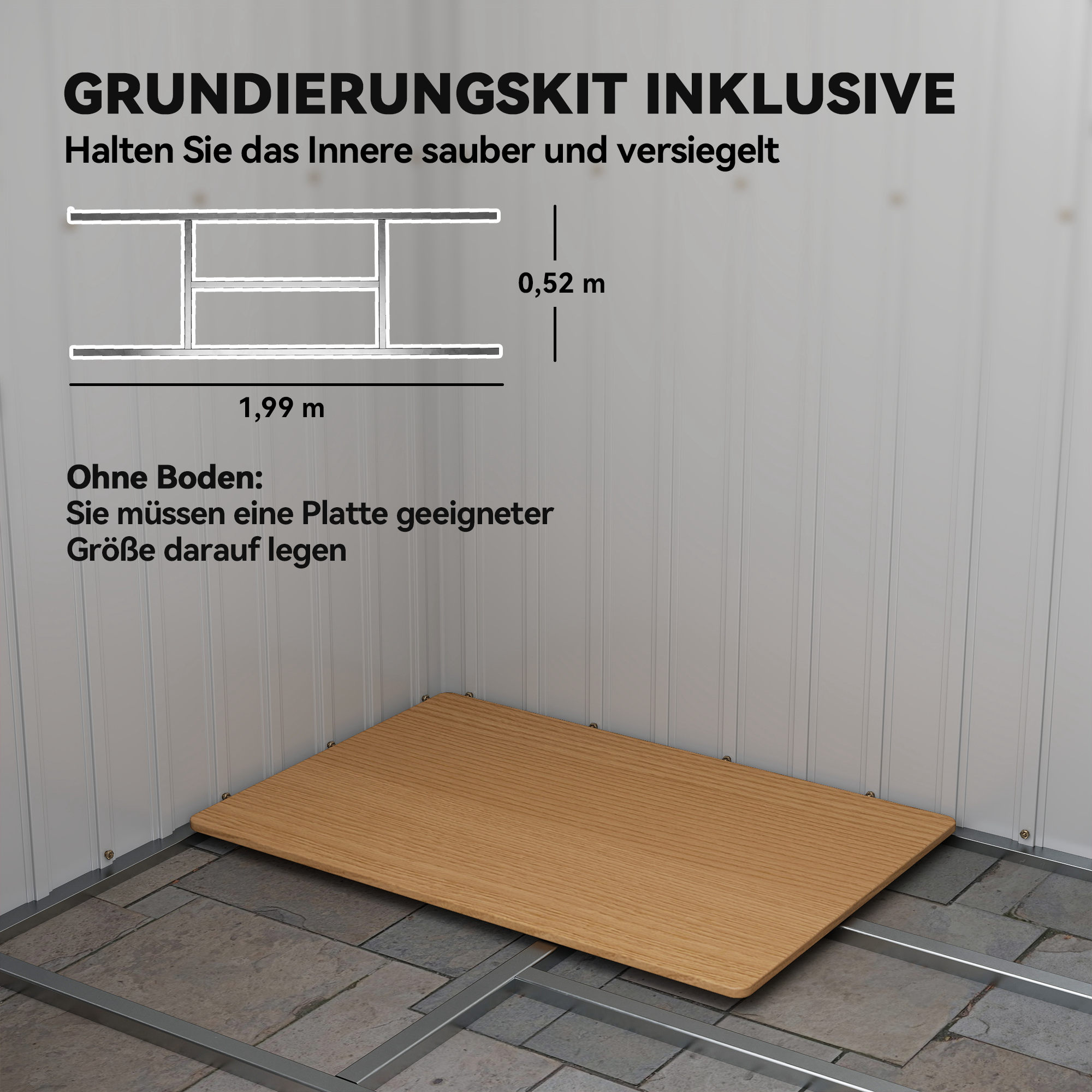 Geräteschuppen, mit Lüftungsfenstern, Schiebetüren, verzinkter Stahl, 213 x 130 x 159 cm, Grün