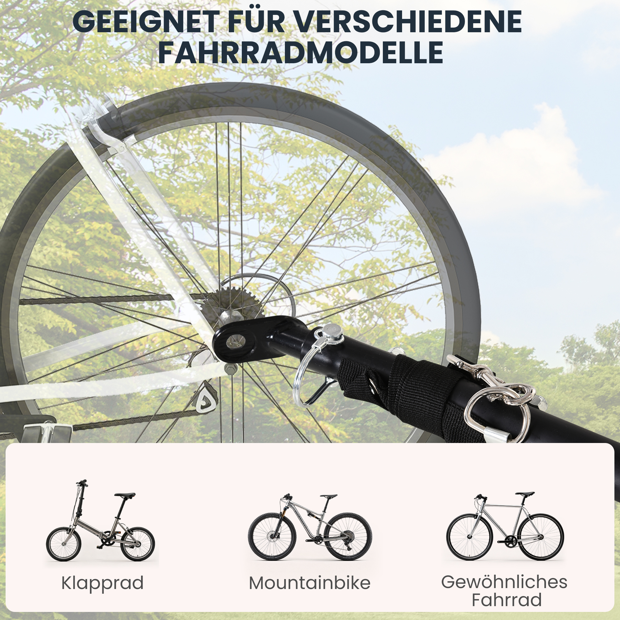 Fahrradanhänger Lastenanhänger für Fahrrad 40 kg Belastbarkeit Transportanhänger Handwagen Kupplung Stahl Schwarz 139 x 71,5 x 49 cm
