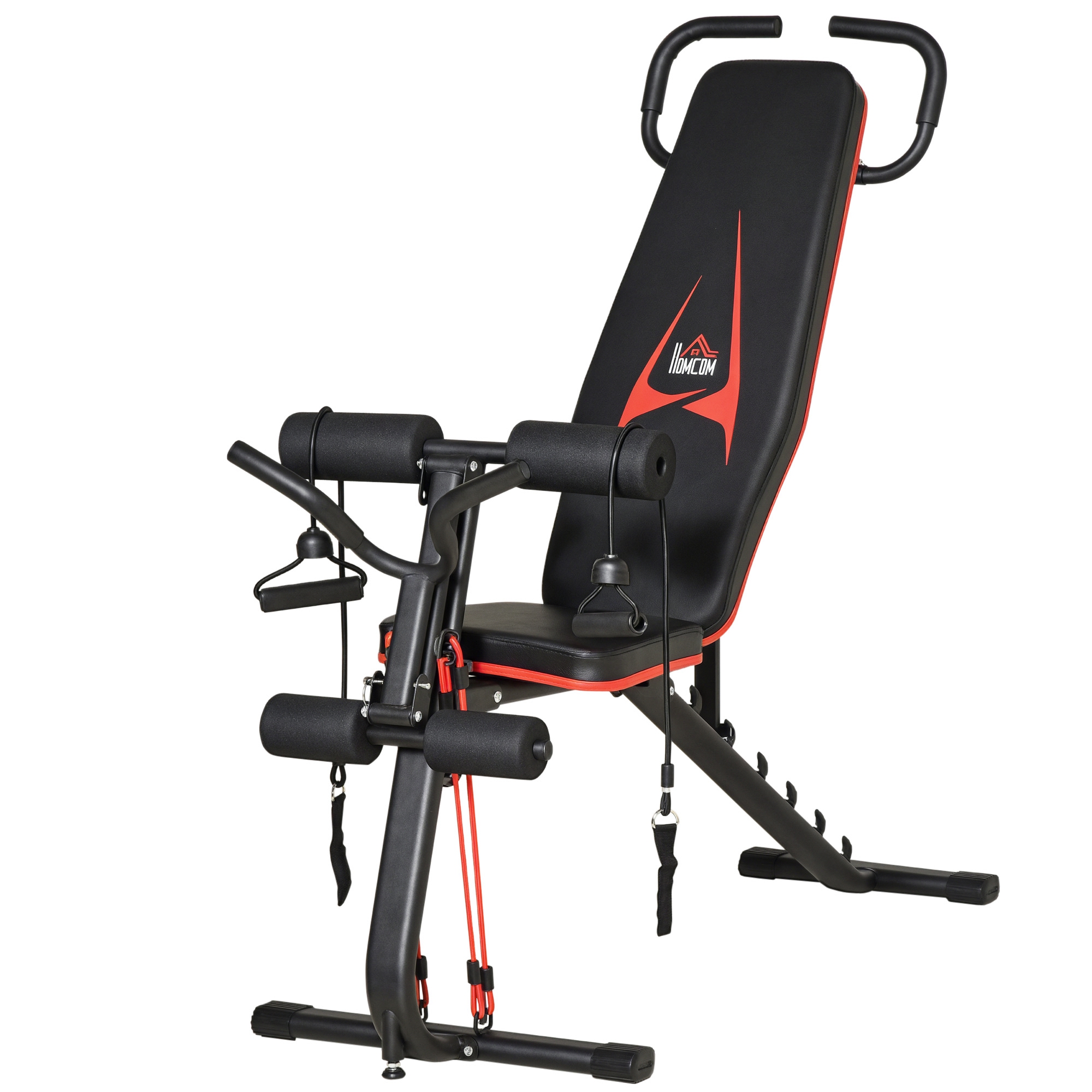 Hantelbank verstellbare Trainingsbank mit elastischer Seils Sit Up-Bank für Heimtraining 6 Stufen Rückenlehne-Gefälle Gewicht bis 150 kg Stahl Kunstleder Schwarz+Rot 145 x 49 x 48-127 cm Hantelbank verstellbare Trainingsbank mit elastischer Seils Sit Up-Bank für Heimtraining 6 Stufen Rückenlehne-Gefälle Gewicht bis 150 kg Stahl Kunstleder Schwarz+Rot 145 x 49 x 48-127 cm