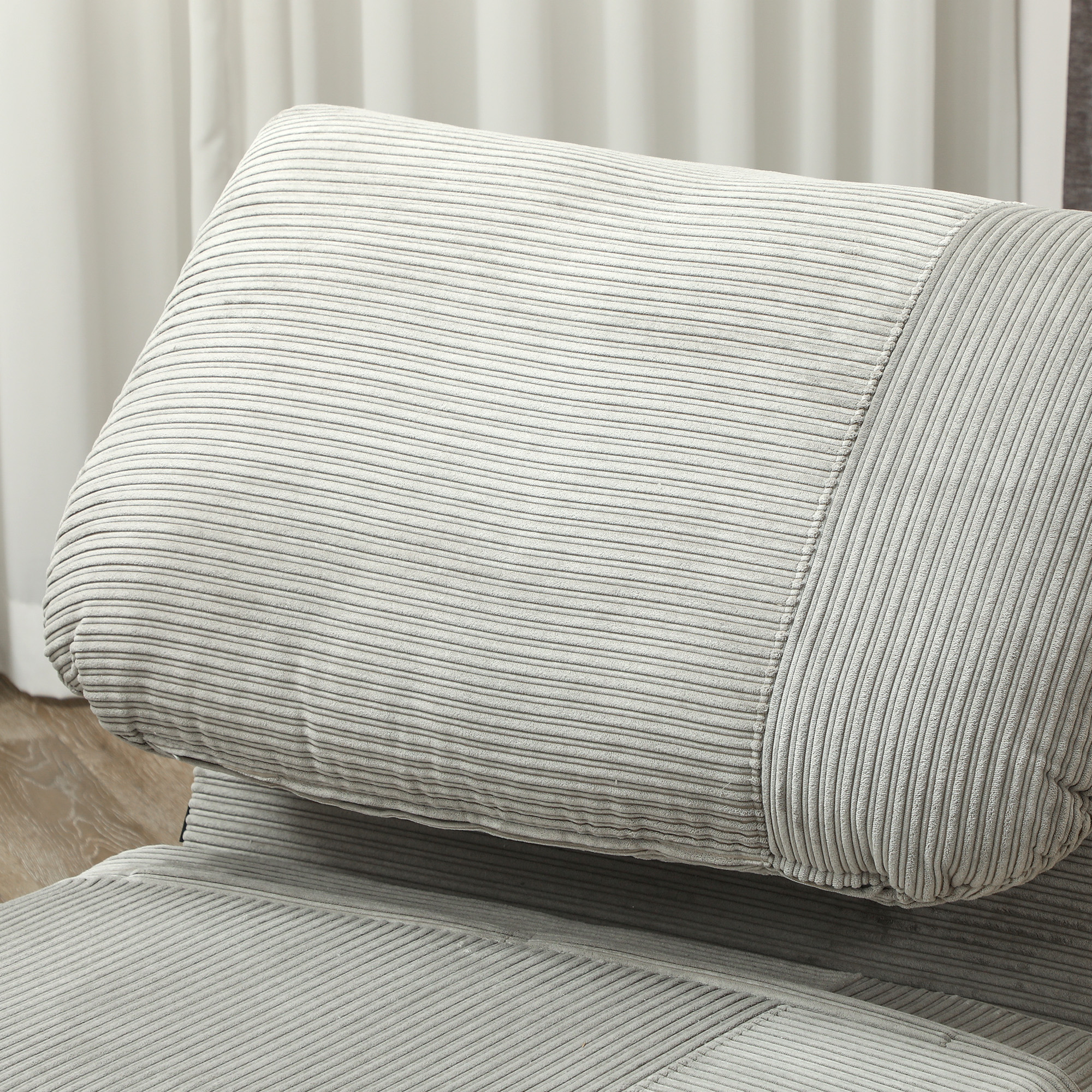 2-in-1 Schlafsessel Gästebett, verstellbare  Kopfstütze Cord-Optik 82 cm x 87 cm x 89 cm Grau