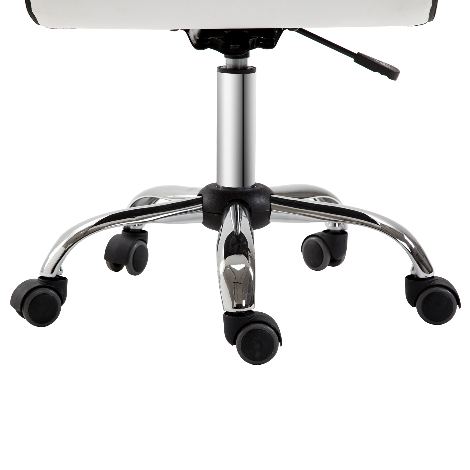 Bürostuhl, Drehstuhl, Kunstleder, Stahlstruktur, 5 Räder, gepolstert, Weiß