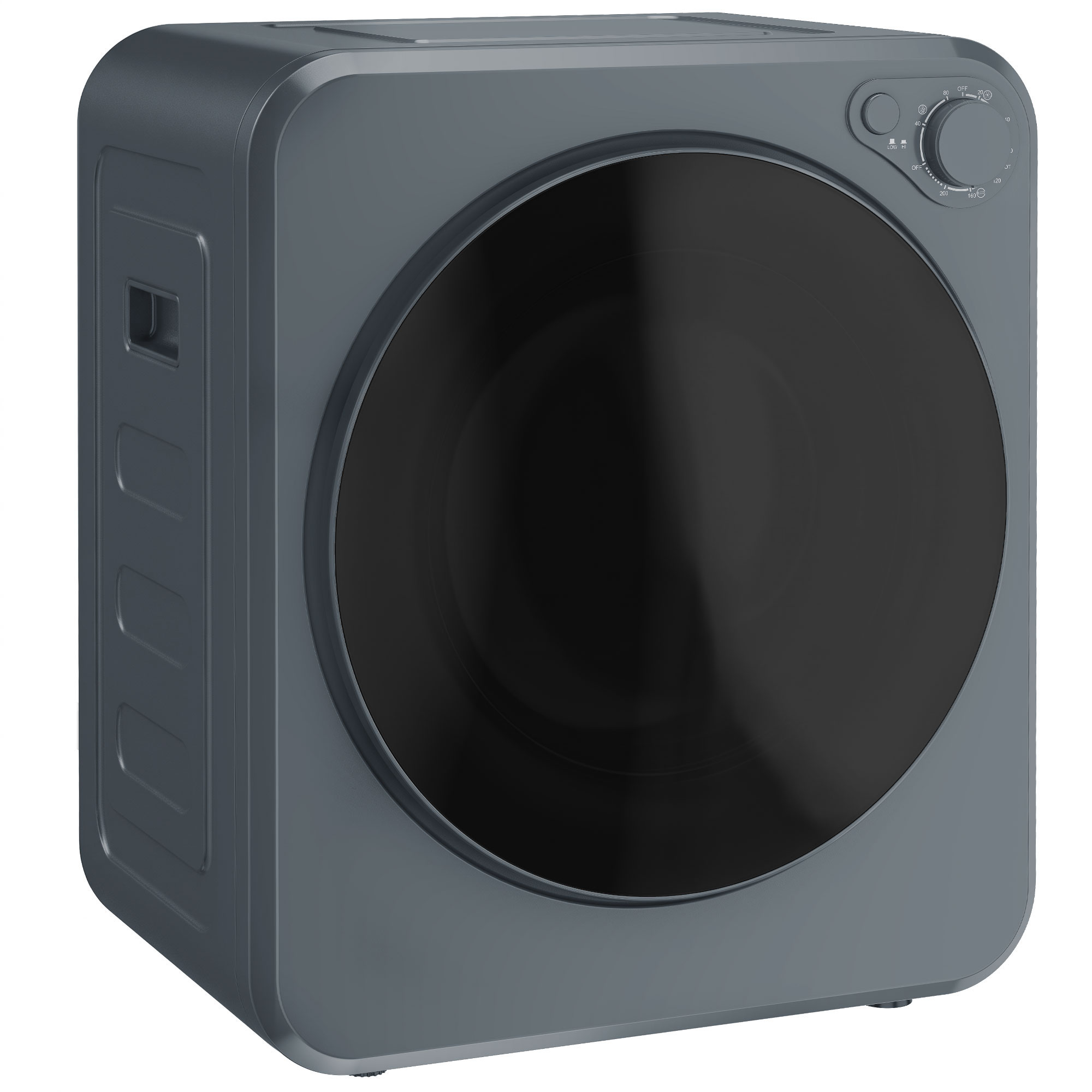 Mini Wäschetrockner 4 kg mit 5 Programme bis zu 60℃ 800W/400W Ablufttrockner mit Edelstahltrommel Grau