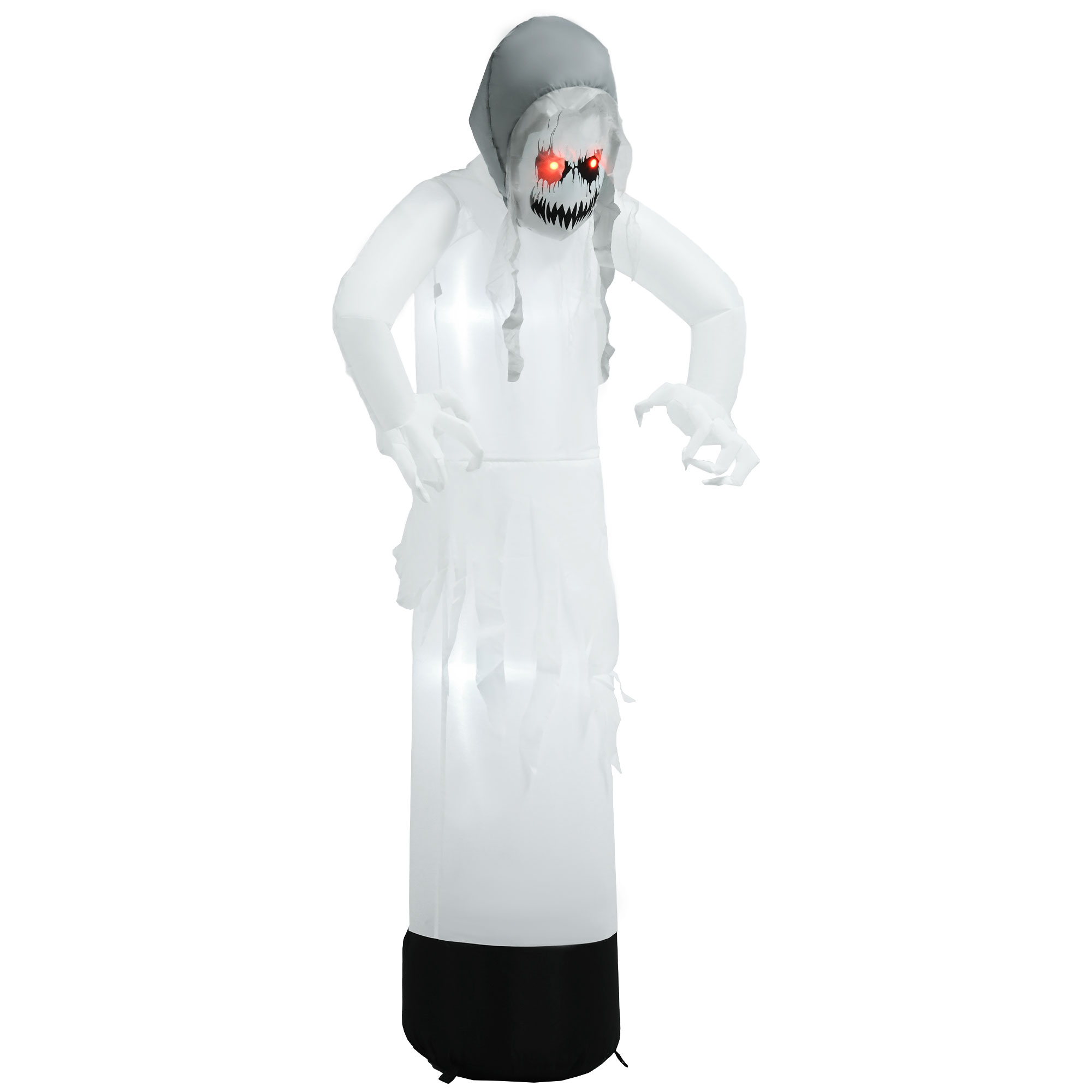 Halloweendeko, Geisterhexe mit roten Augen, aufblasbar, LEDs, Outdoor-tauglich, 180 cm, Weiß Halloweendeko, Geisterhexe mit roten Augen, aufblasbar, LEDs, Outdoor-tauglich, 180 cm, Weiß