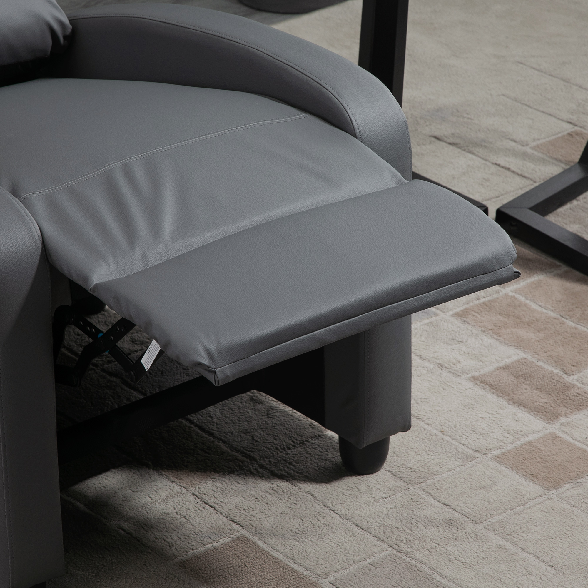Relaxsessel Fernsehsessel mit Vibrationsmassage, Liegefunktion, 2 Massagepunkte, Fernbedienung, 68 x 88 x 98 cm Grau