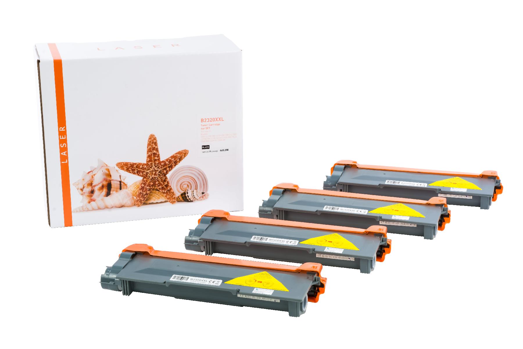 4er Set TN2320XXL alternativ Toner black für Brother / TN2320 / 4x5.200 Seiten 4er Set TN2320XXL alternativ Toner black für Brother / TN2320 / 4x5.200 Seiten