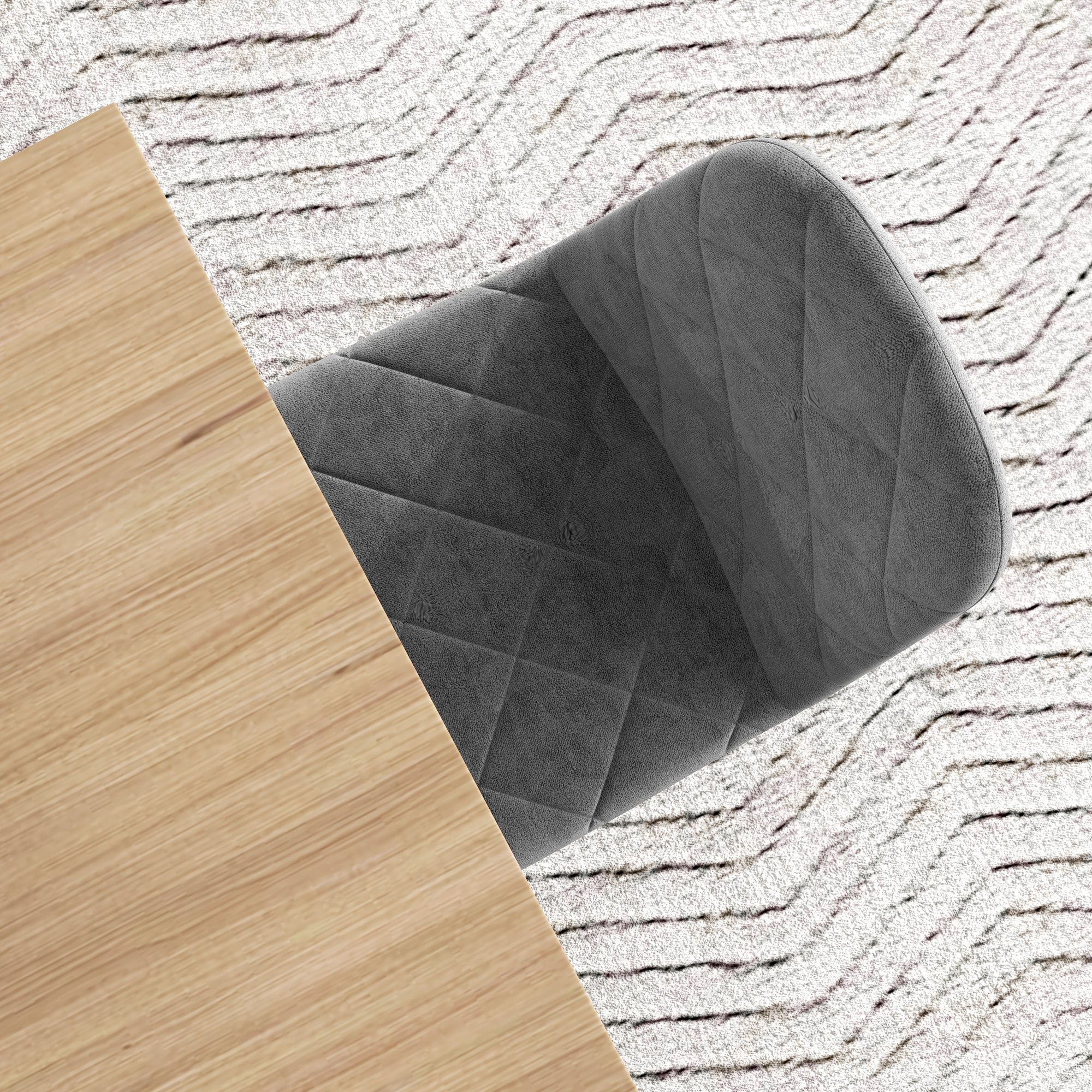 Esszimmerstühle, 4er-Set Küchenstühle mit Rückenlehne, Samtoptik, Polsterstühle mit Metallbeinen, für Esstisch, Grau