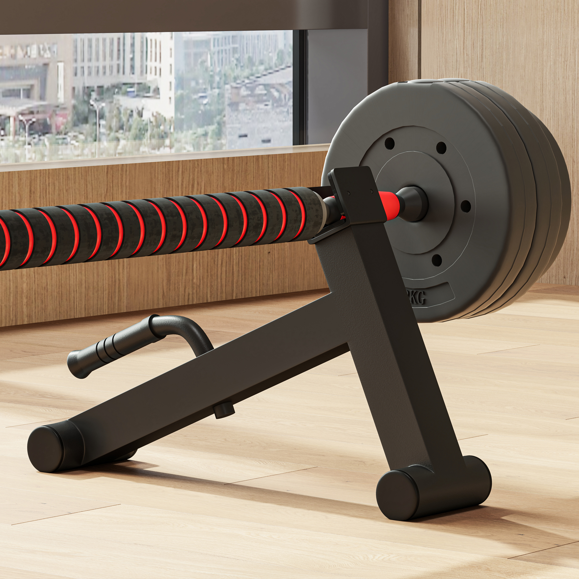 Barbell Jack Deadlift Jack mit rutschfestem Griff Kreuzheben Langhantelheber 50 x 12 x 33 cm Schwarz