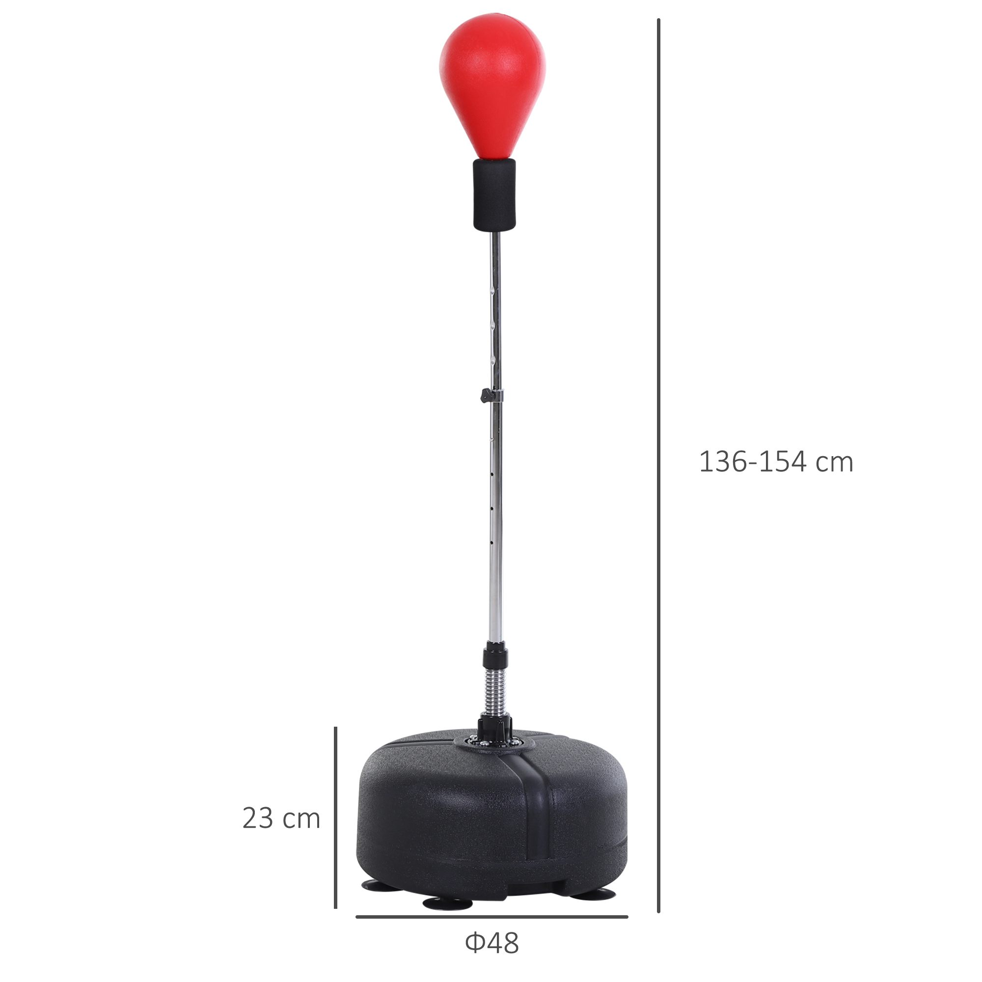 Punchingball-Set, Box-Trainingsset, 136-154 cm höhenverstellbar, mit 1 Paar Handschuhe, Geeignet für Profis und Anfänger