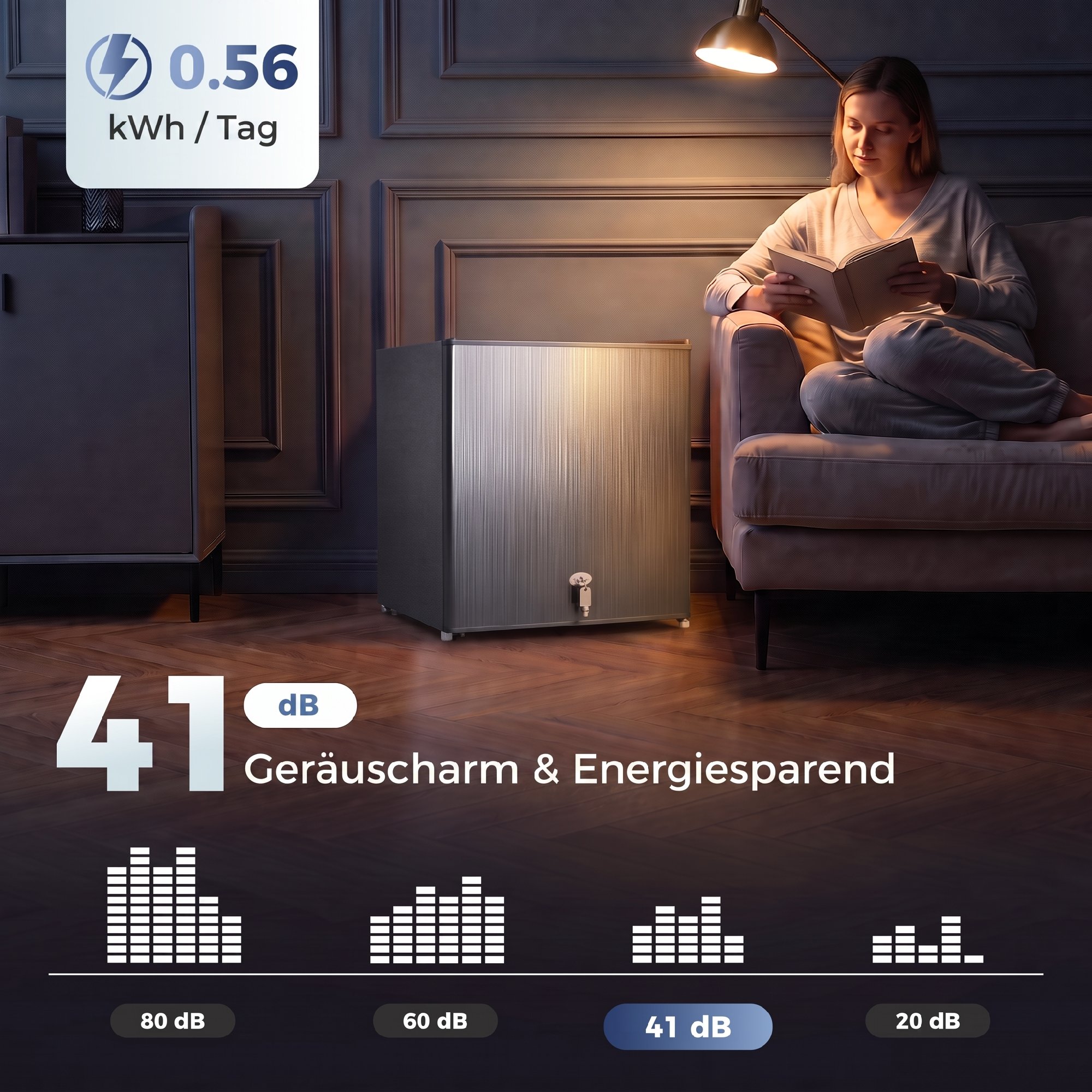 Mini-Gefrierschrank 35 L Gefrierbox elektrisch freistehend 161 W Mini Gefriertruhe 47 x 44,2 x 48,8 cm Grau