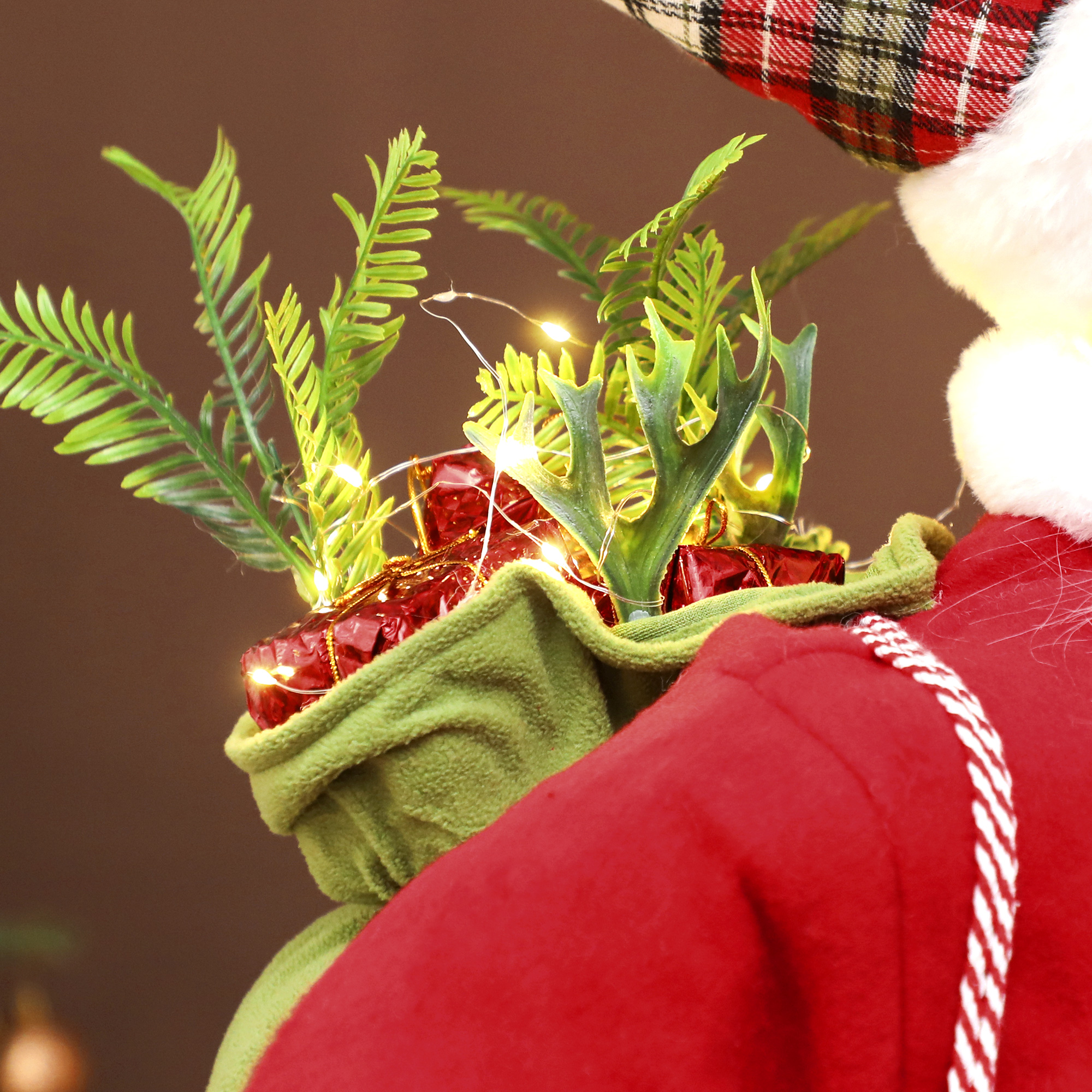 Weihnachtsmann 1,6 m stehende Weihnachtsmann mit Geschenk- und Weihnachtsglocken Soundfunktion