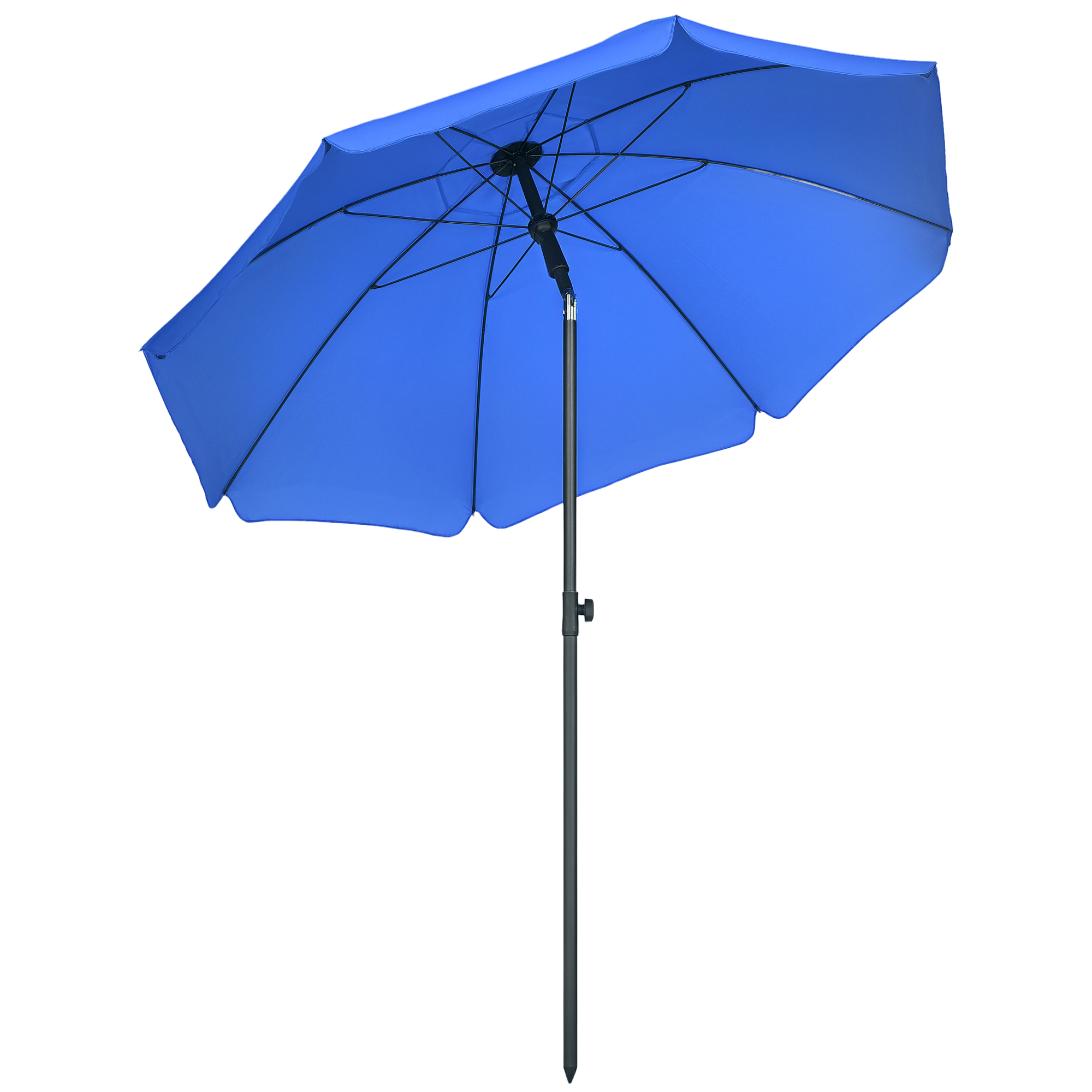 Strandschirm, Sonnenschirm, mit Belüftungsöffnungen, verstellbare Neigung, UV50+ Ø1,80, Blau