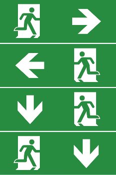 LED Fluchtwegleuchte "NL-D2" 30 LEDs, Erkennungsw. 25m, Deckenmontage, IP65