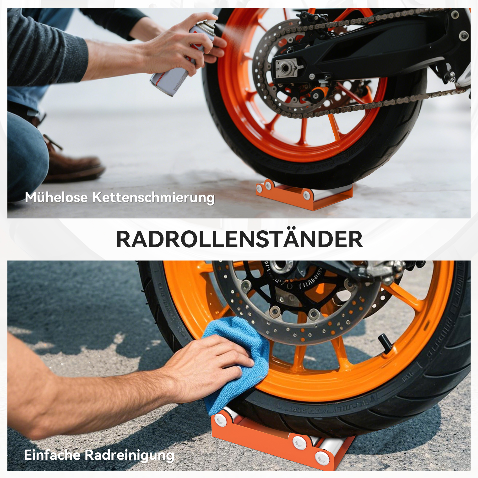 Motorrad Reinigungsständer Rollenständer Rad Drehhilfe Fahrrad
