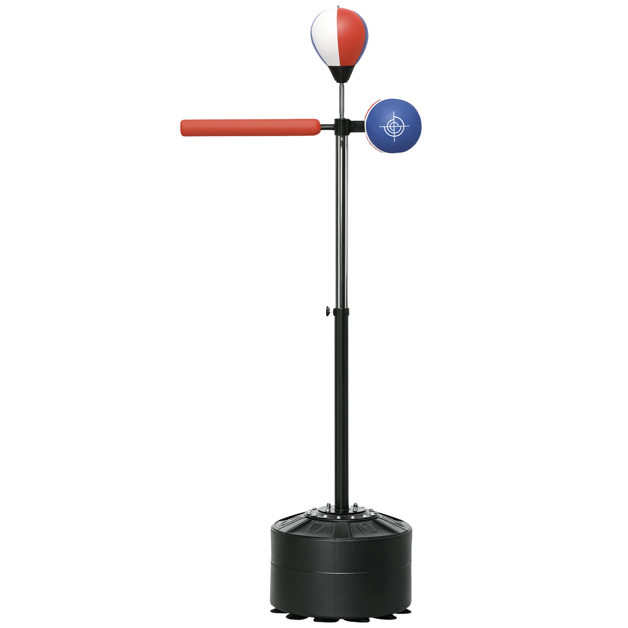 Boxständer, höhenverstellbar, Reflexstange, Pratze, Speedball, befüllbarer Standfuß, 80,5 x 48 x 163-205 cm Boxständer, höhenverstellbar, Reflexstange, Pratze, Speedball, befüllbarer Standfuß, 80,5 x 48 x 163-205 cm