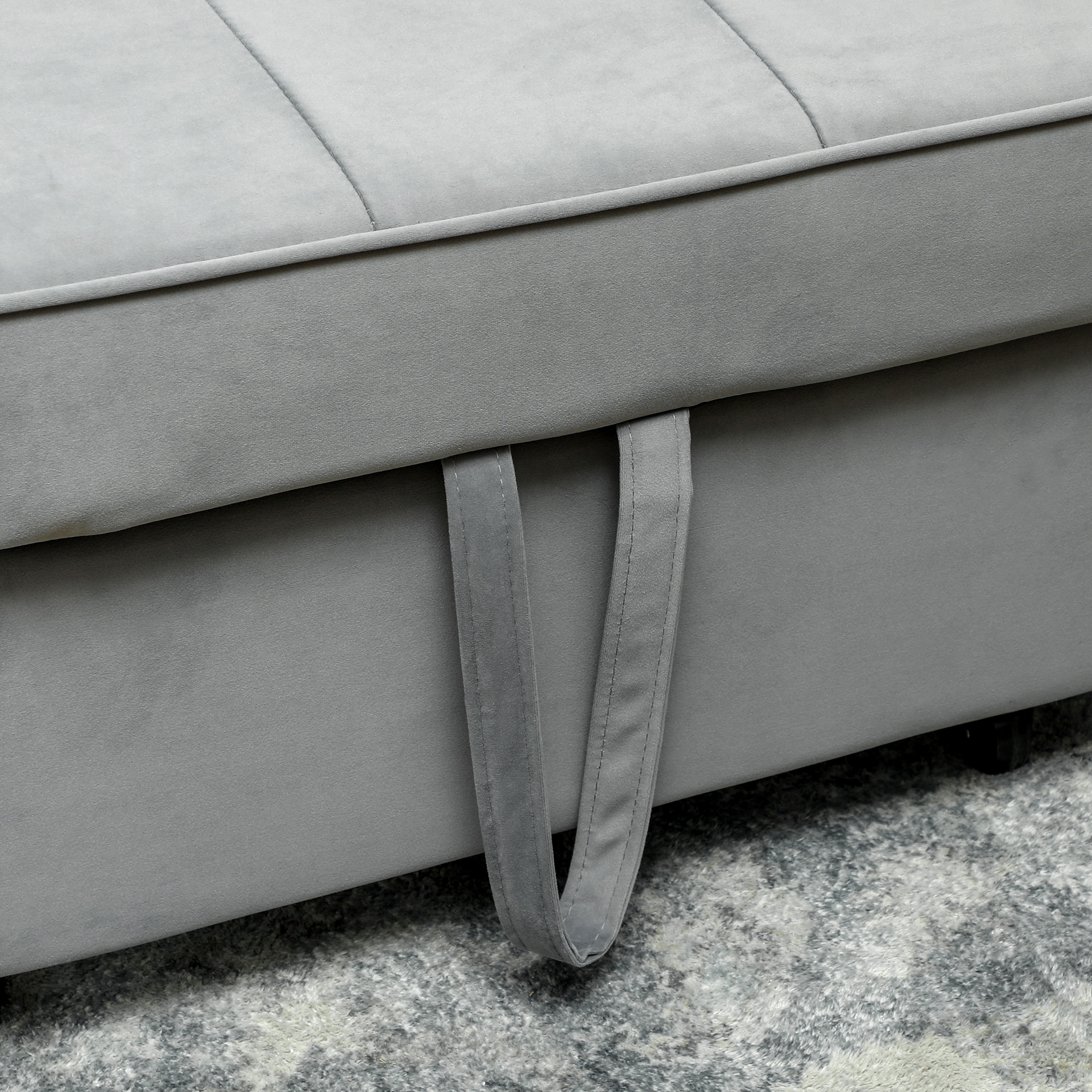 4-in-1 Sofa, verstellbare Couch, Sofabett, mit Kissen, Stoffbezug, für Wohnzimmer, Schlafzimmer, Grau