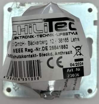 MILOS Schutzkontakt-Steckdose, Anthrazit, 250V~/ 16A, OHNE Rahmen, Klemmanschluss