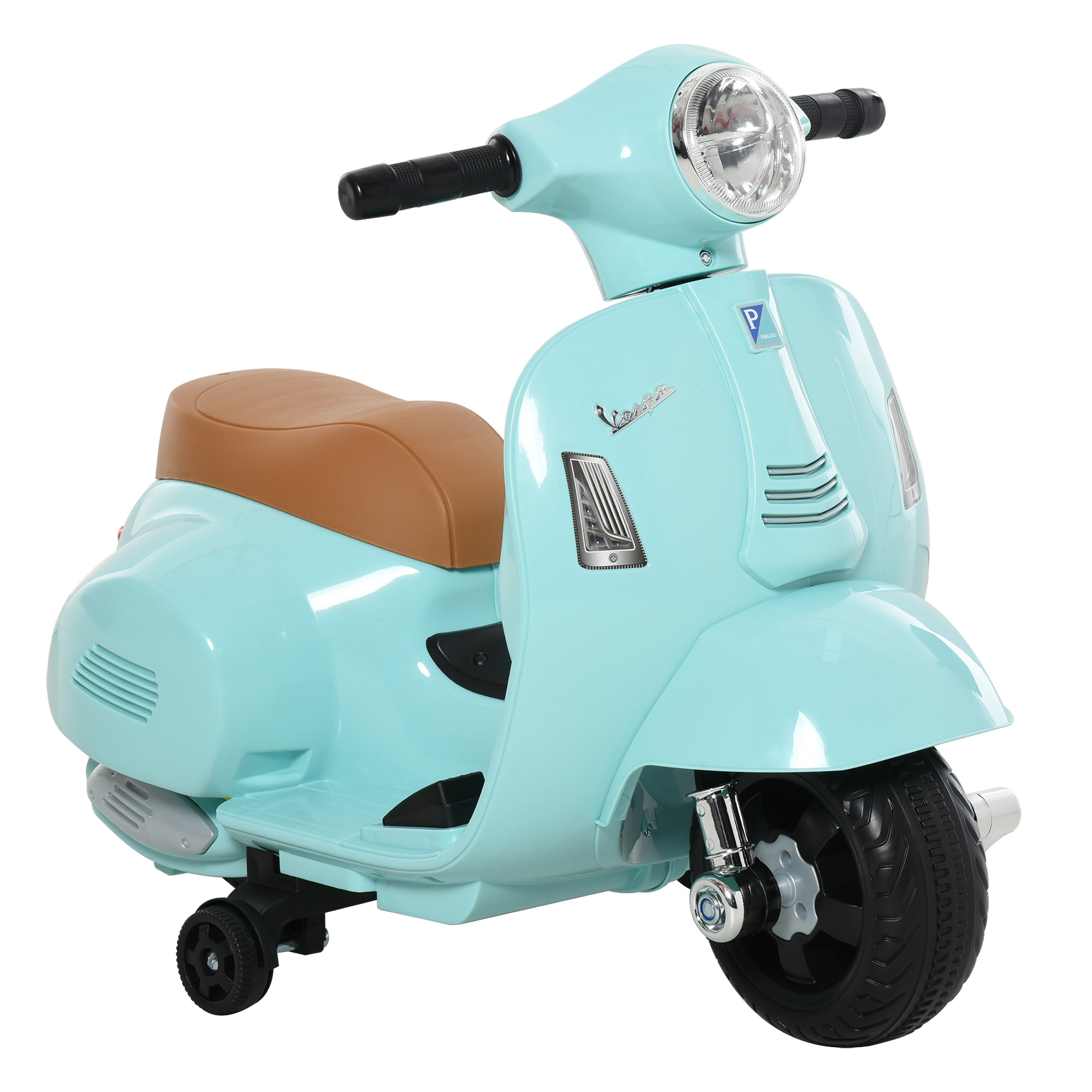 Elektro Kindermotorrad Vespa Elektromotorrad mit LED-Licht, Sound, Kinder Elektro Motorrad für Kinder von 18-36 Monate Grün